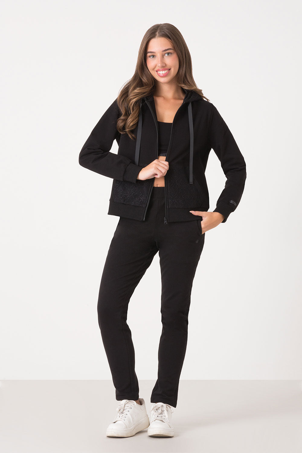 dimensione-danza-felpa-con-cappuccio-full-zip-donna-in-pizzo image 3