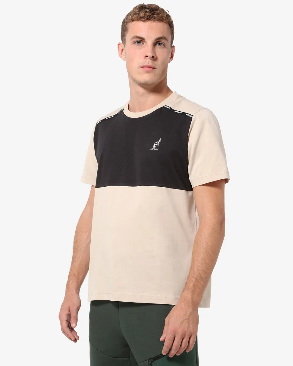 australian-tape-logo-t-shirt-t-shirt-cotone-uomo-sabbia image 1