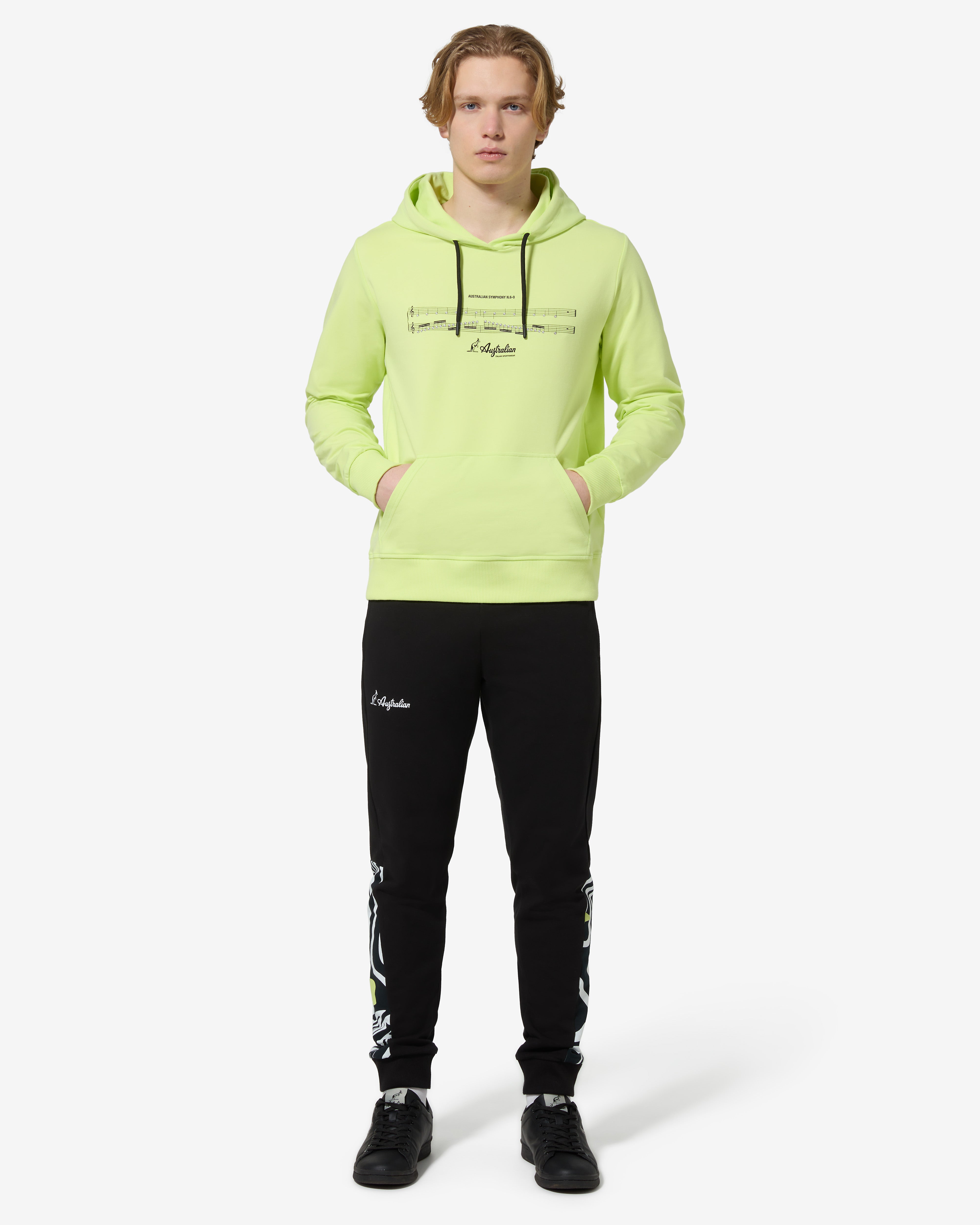 australian-symphony-hoodie-uomo-felpa-cotone-con-cappuccio-lime image 2