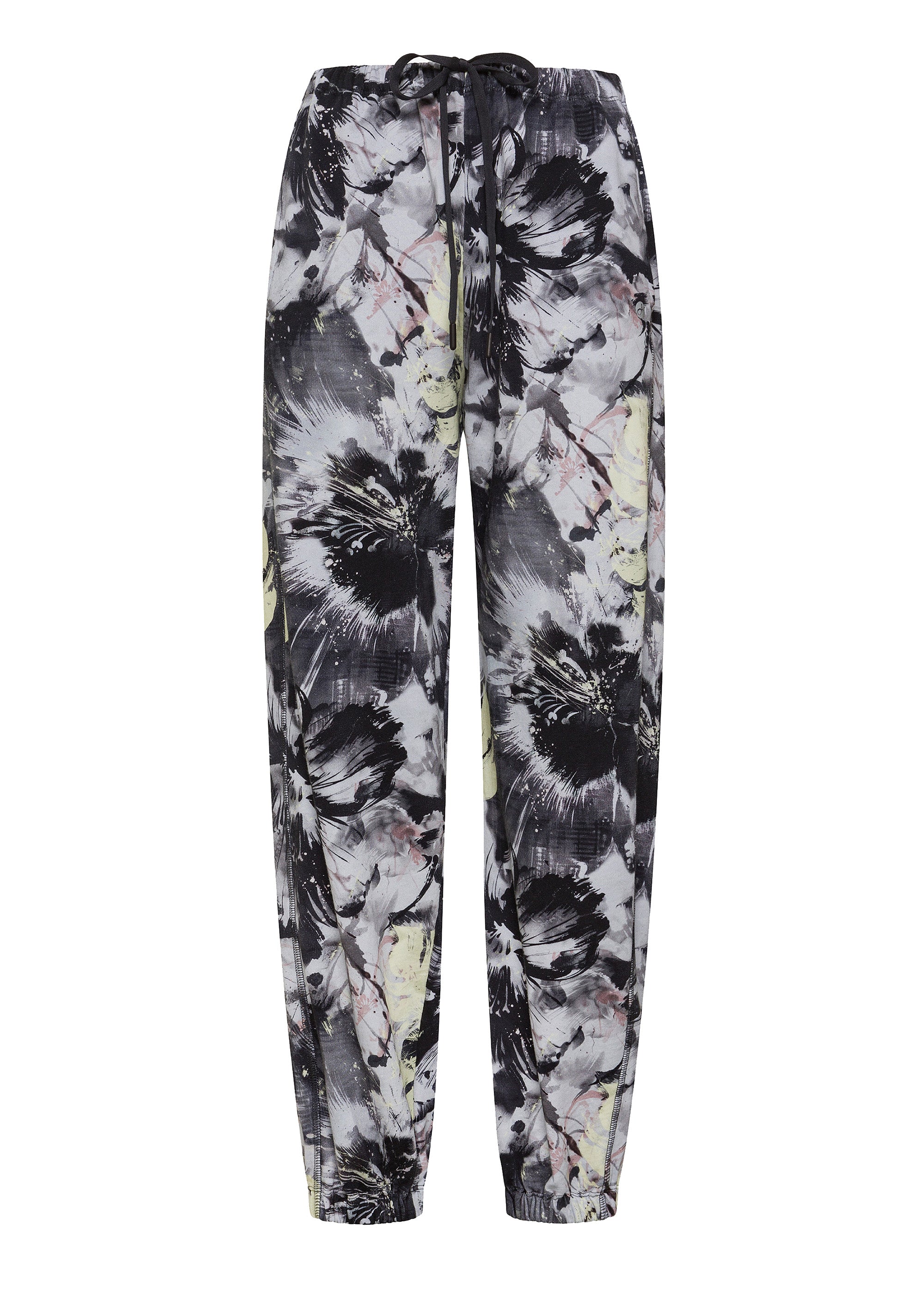 deha-pantalone-in-felpa-stampa-flower-grigio-pantaloni-leisure-cotone-organico image 5
