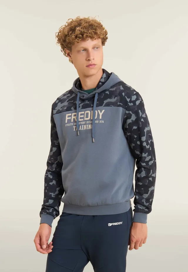 freddy-felpa-uomo-con-cappuccio-e-inserti-camouflage-regular-100-cotone image 1