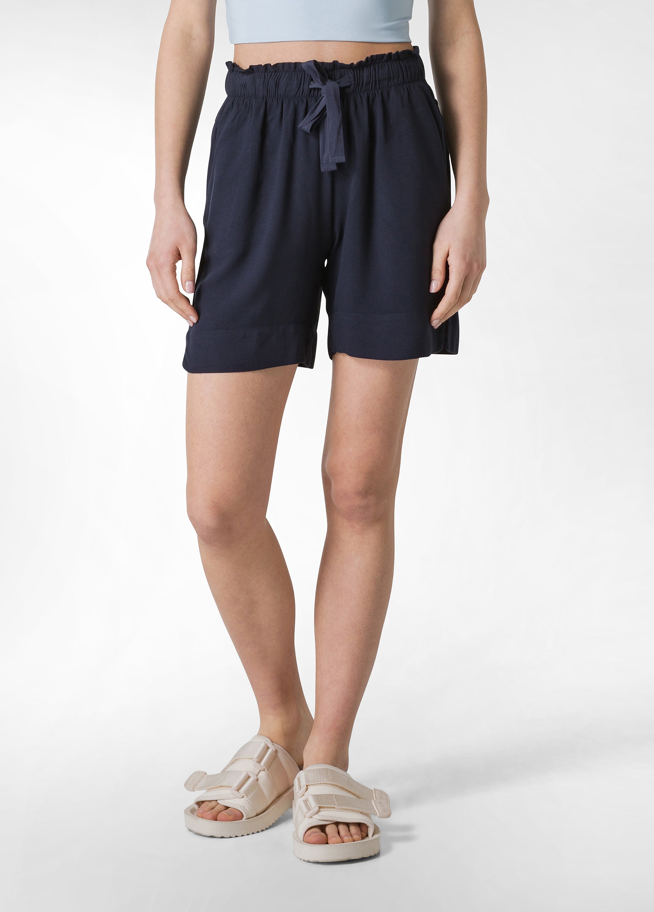 deha-shorts-in-viscosa-crepe-blu-modello-a00637 image 2