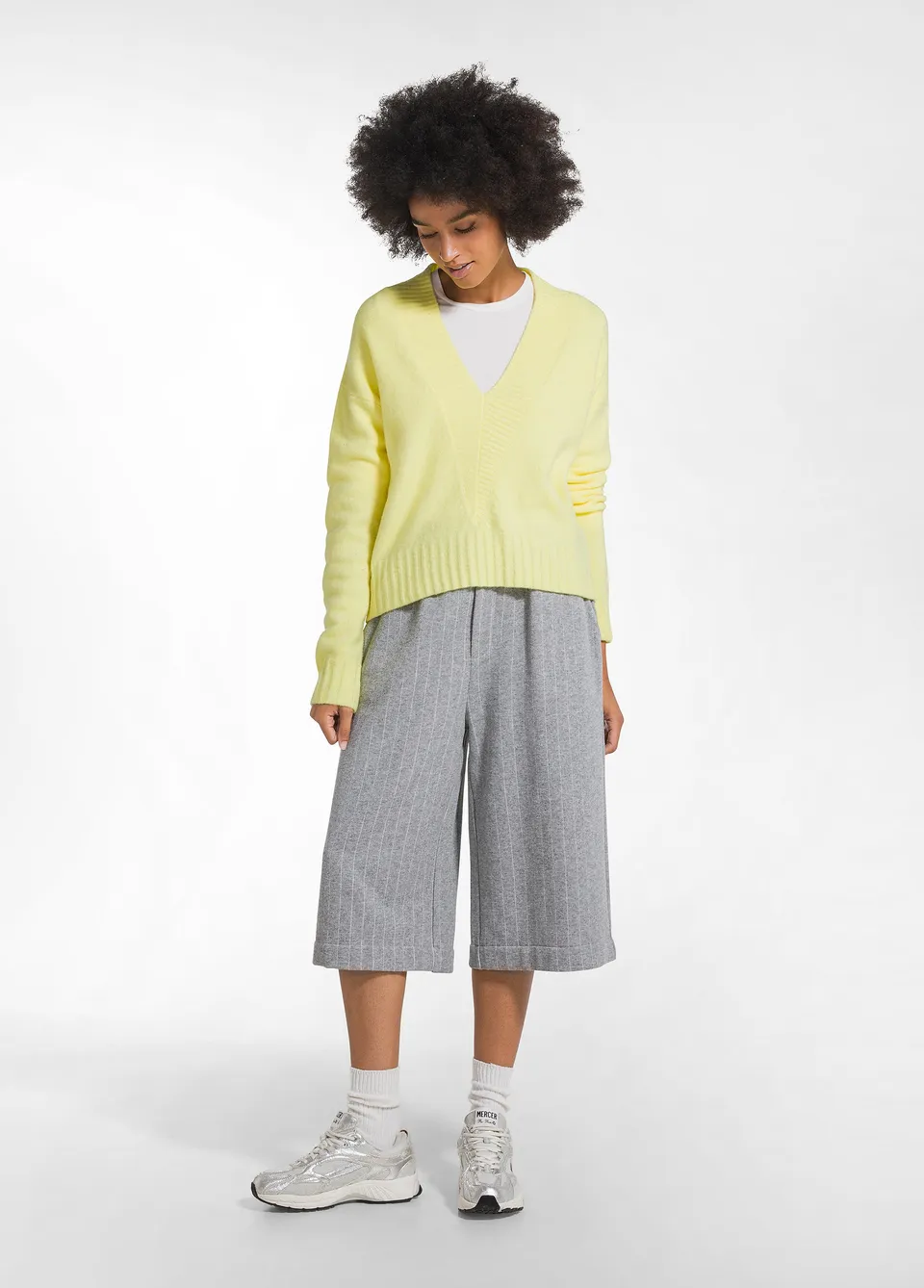 deha-bermuda-a-righe-gessate-grigio-bermuda-leisurewear-donna-in-felpa image 1