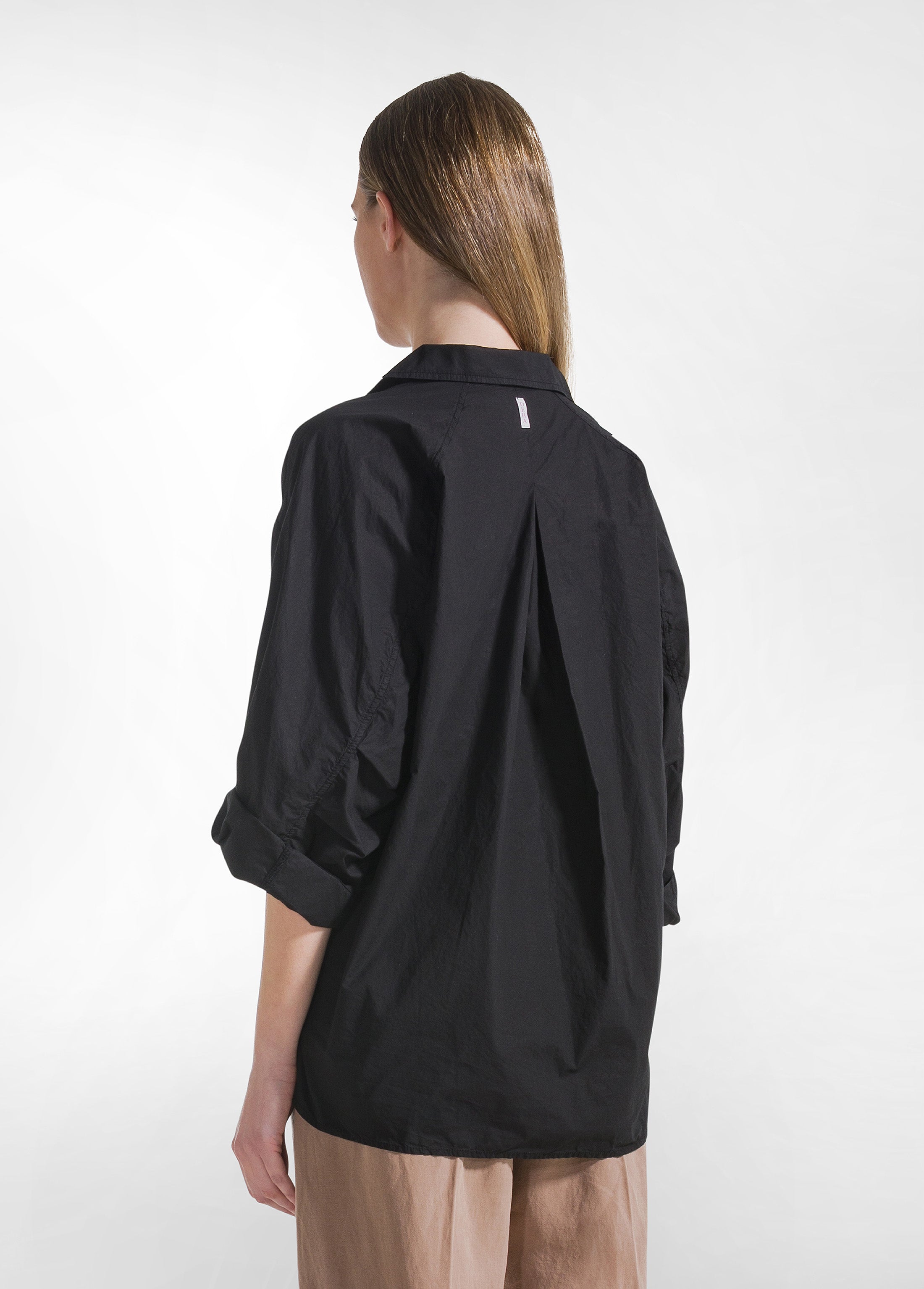 deha-d42720-polo-in-popeline-effetto-parachute-nero image 2