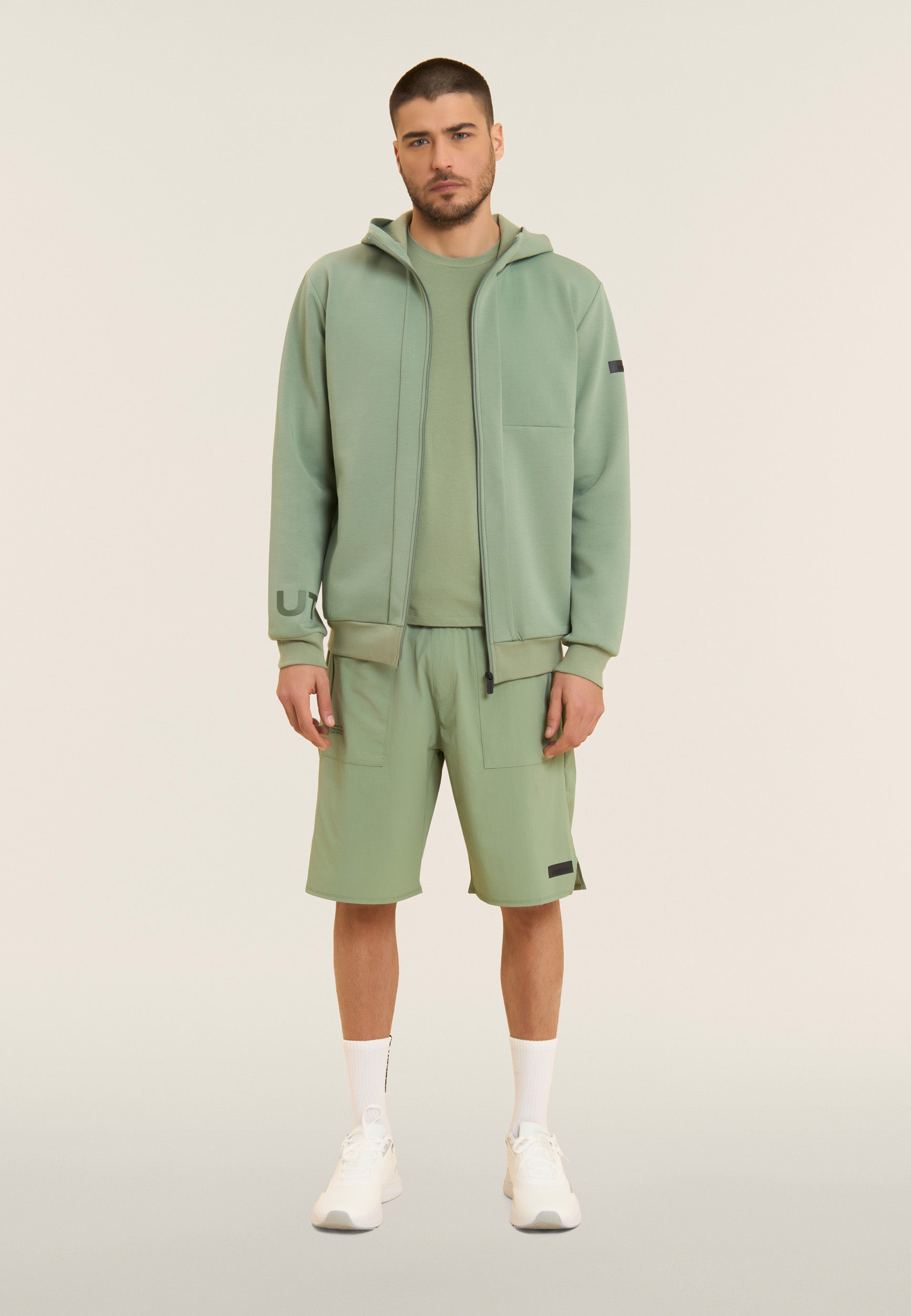 freddy-felpa-donna-oversize-full-zip-con-cappuccio-e-tasche-zip-urban-tech image 2