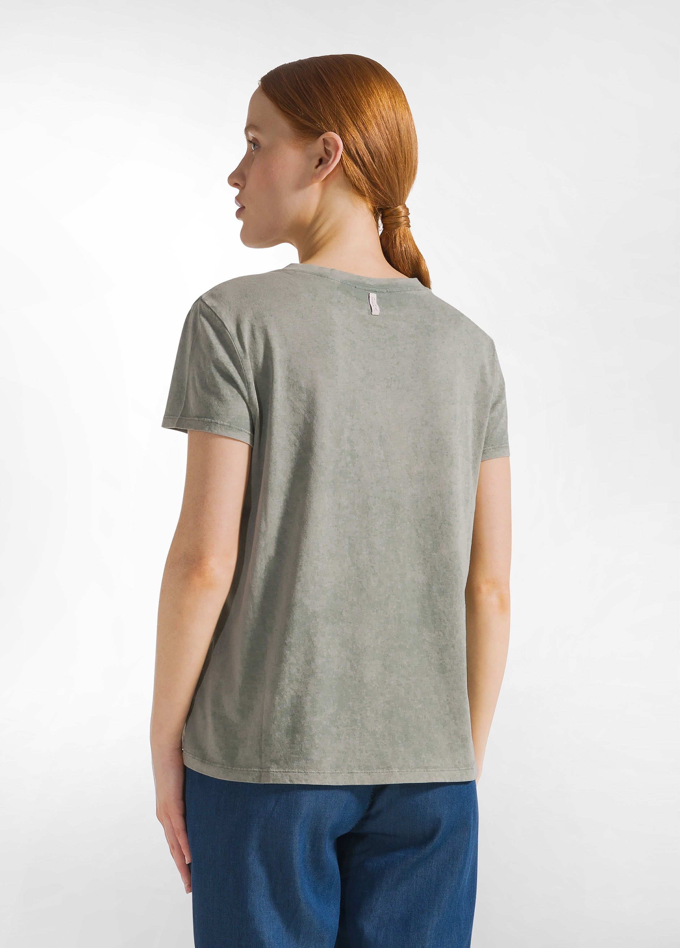 deha-t-shirt-effetto-marmorizzato-verde-in-cotone image 2