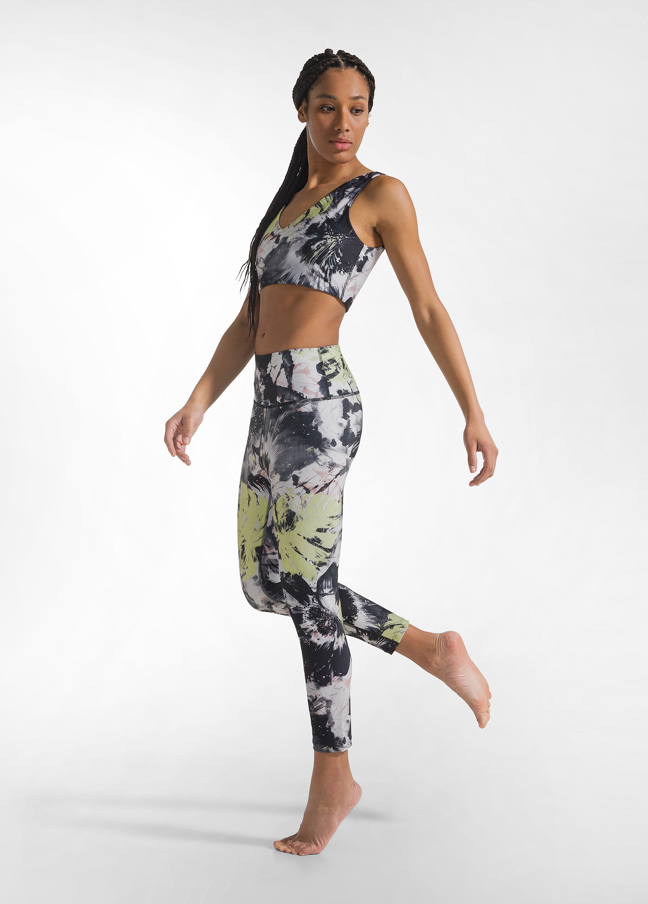 deha-leggings-in-microfibra-riciclata-stampata-grigio image 1