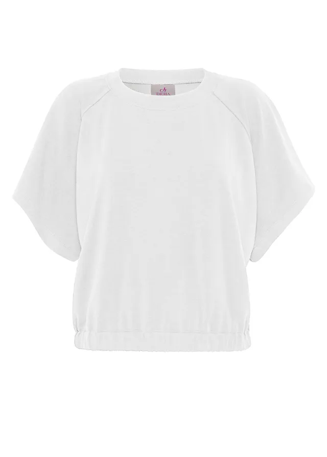 deha-d22004-felpa-soft-touch-mezza-manica-bianco image 1