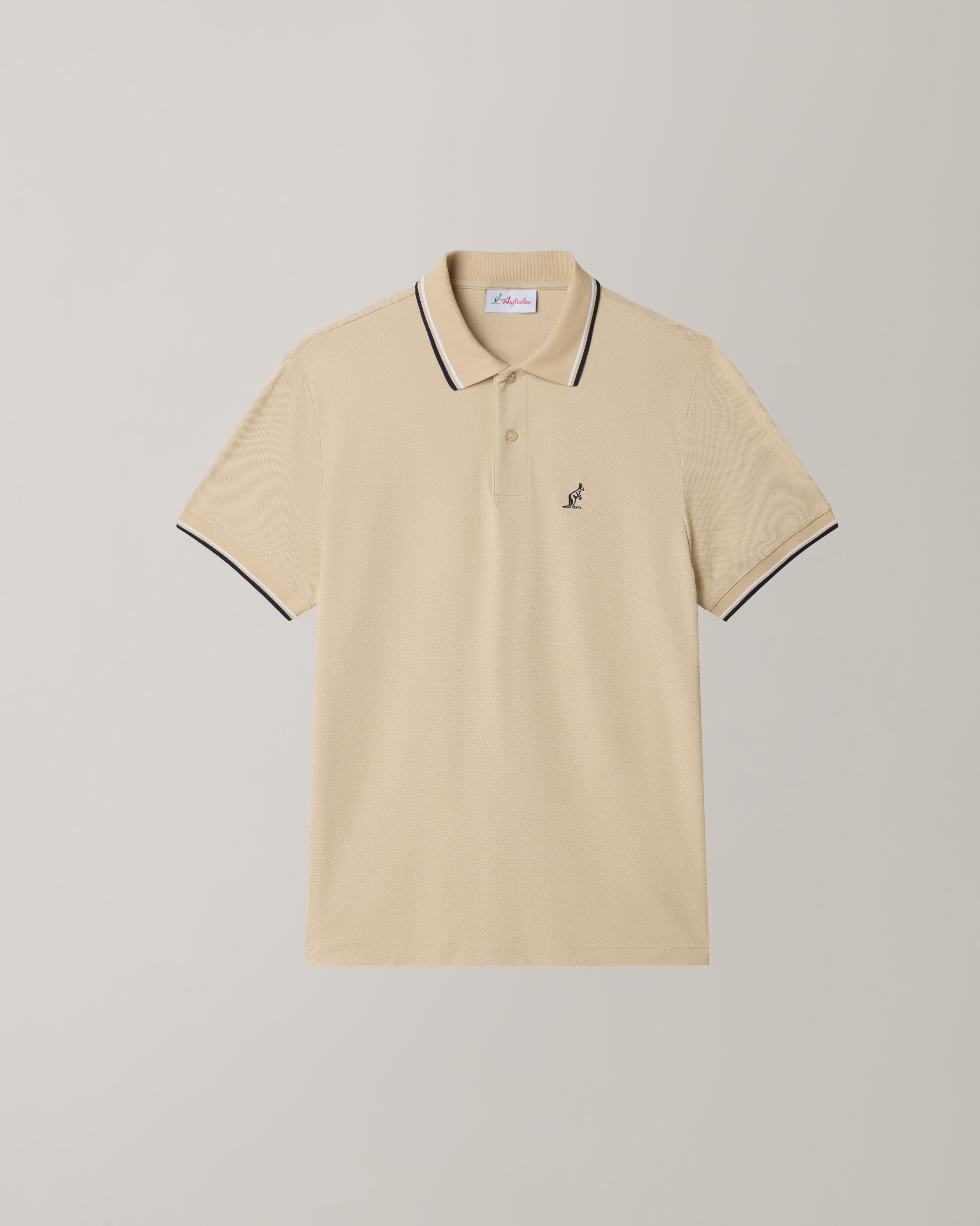 australian-2-stripes-polo-shirt-sabbia-in-piquet-tecnico-regular-fit image 5