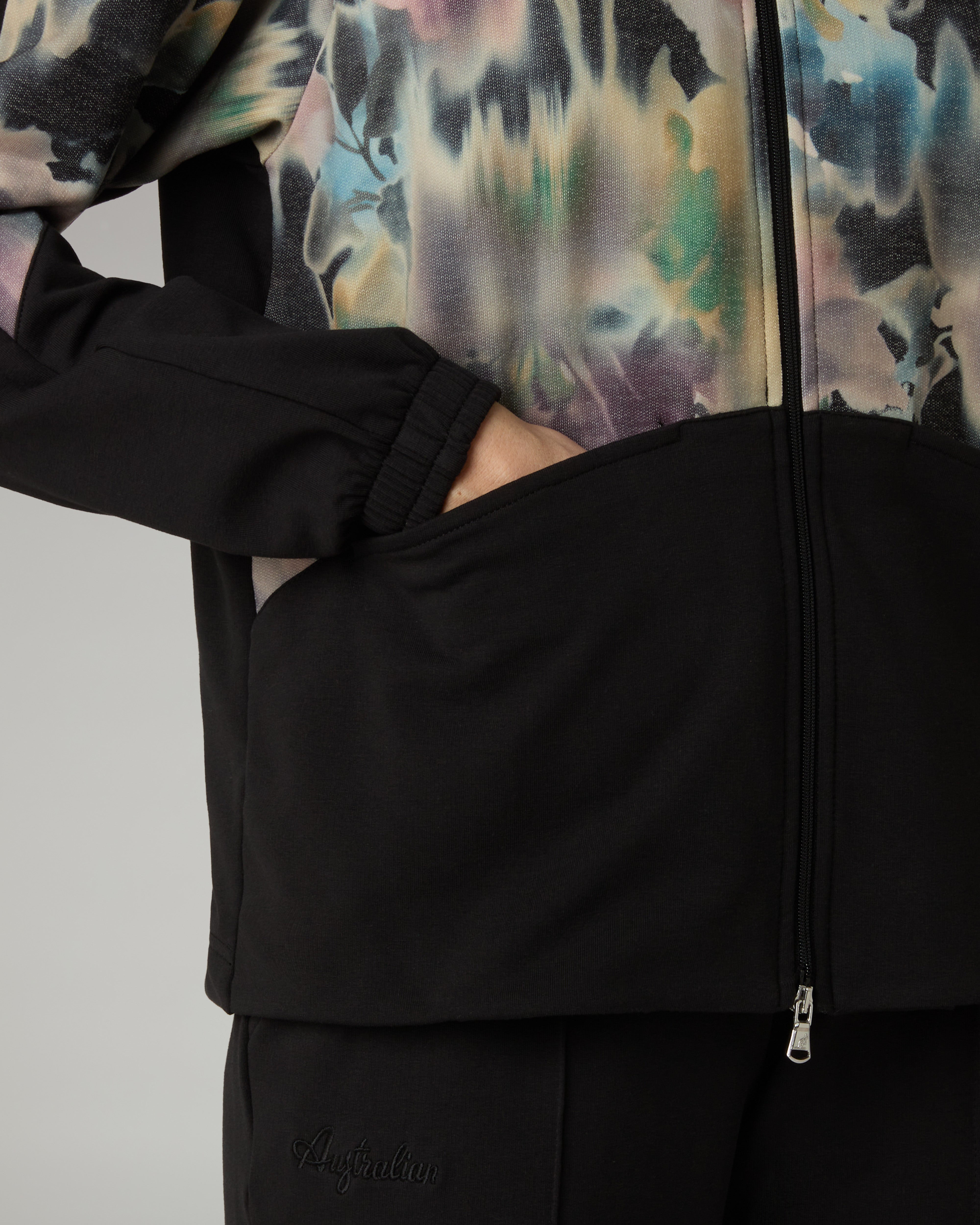 australian-dusty-fleece-tracksuit-tuta-donna-in-felpa-garzata-stampata-nera image 5