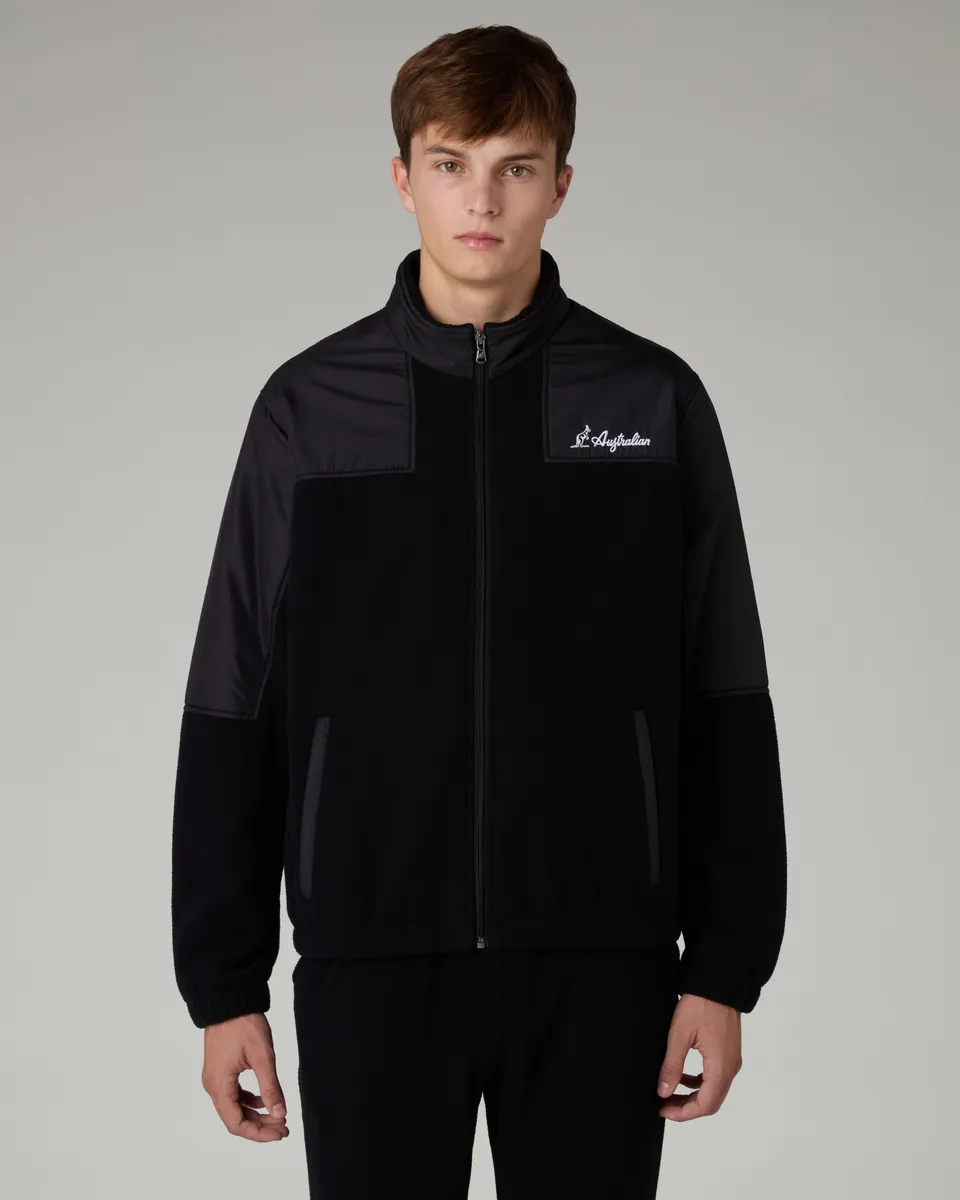 australian-color-block-track-jacket-pile-nero-full-zip image 1
