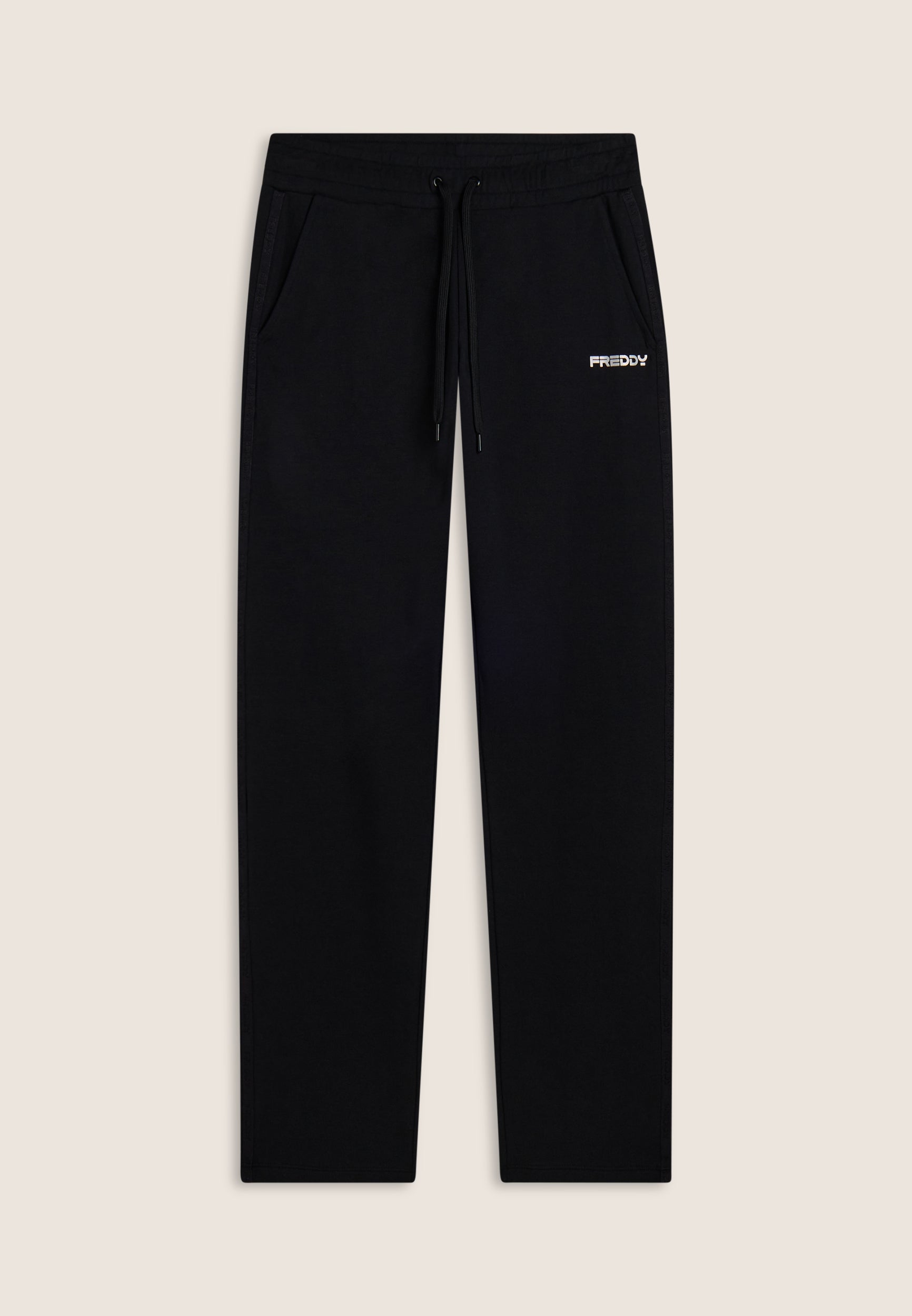 freddy-pantaloni-comfort-donna-gamba-dritta-con-stampa-laterale-mov-felpa-garzat image 5