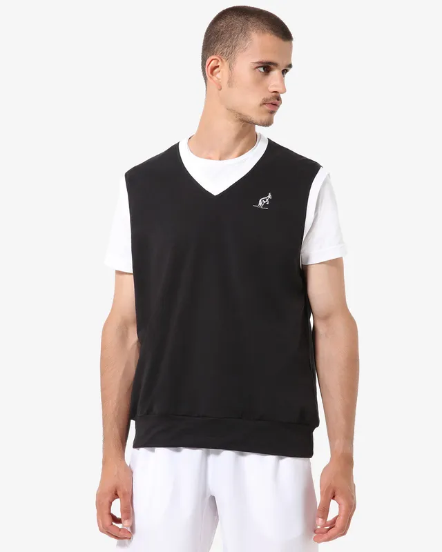 australian-court-gilet-tennis-felpa-scollo-v-nero-made-in-italy image 1