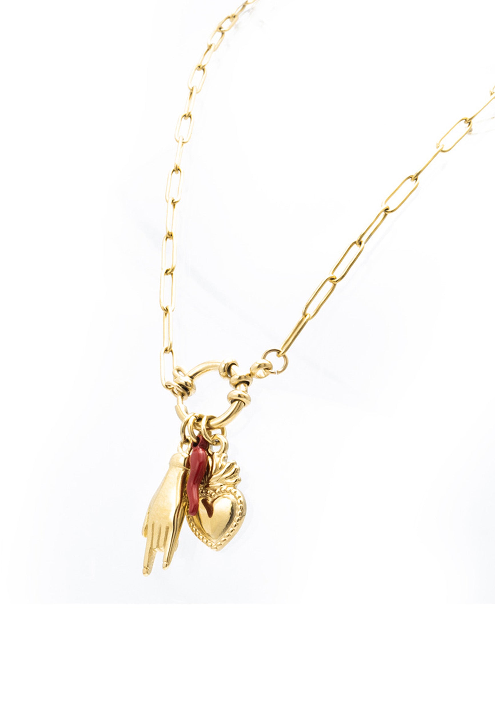 freddy-collana-a-catena-in-acciaio-dorato-45-cm-con-pendente-cuore-sacro image 4