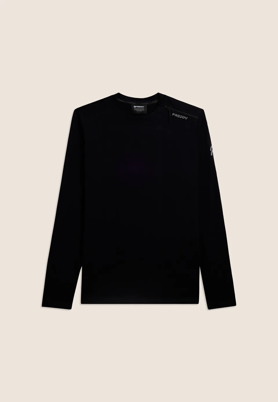 freddy-t-shirt-manica-lunga-jersey-stretch-con-zip-decorativa image 1