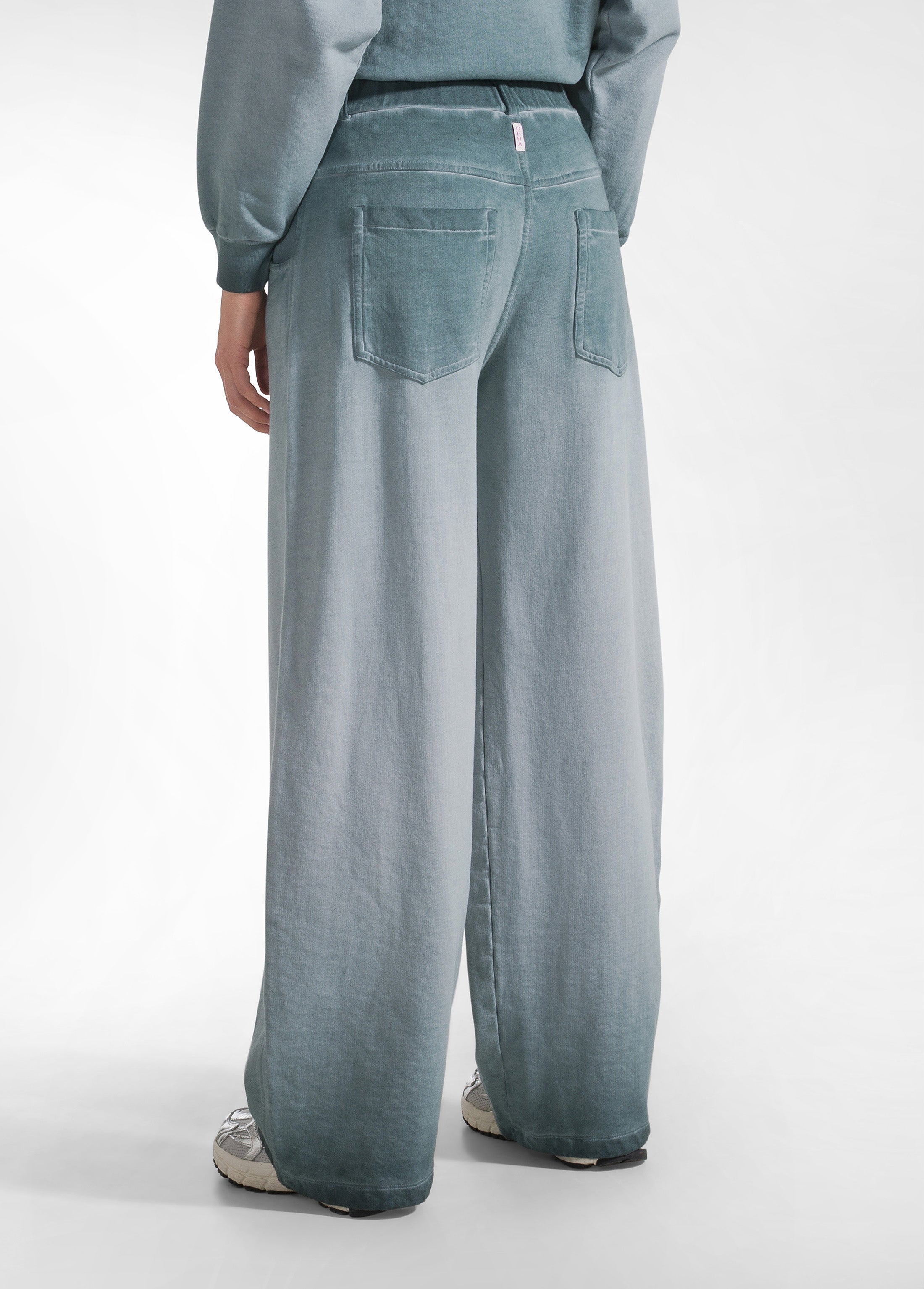 deha-d42798-pantaloni-wide-leg-effetto-sfumato-verde image 3