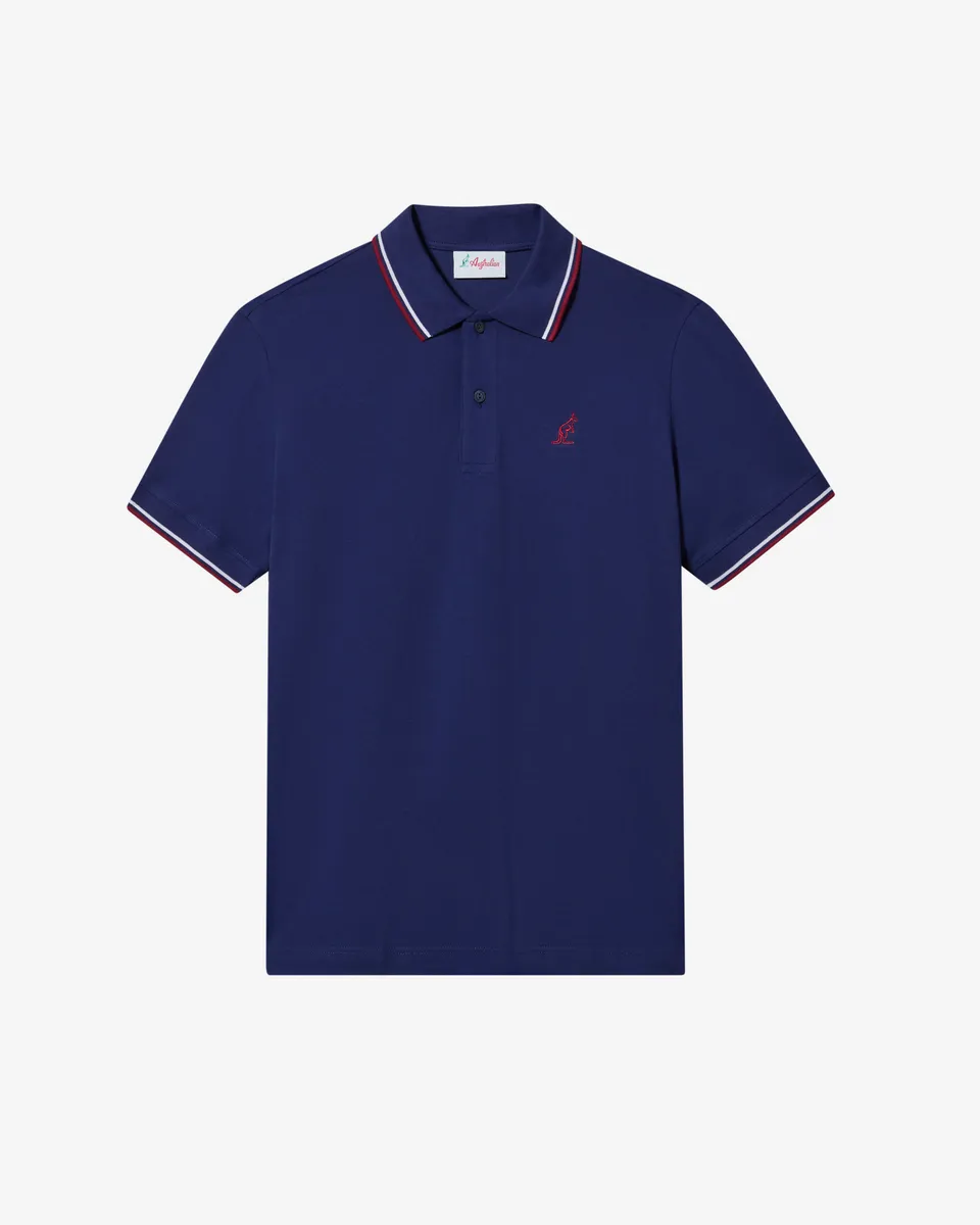 australian-2-stripes-polo-in-piquet-blu-cosmo image 1