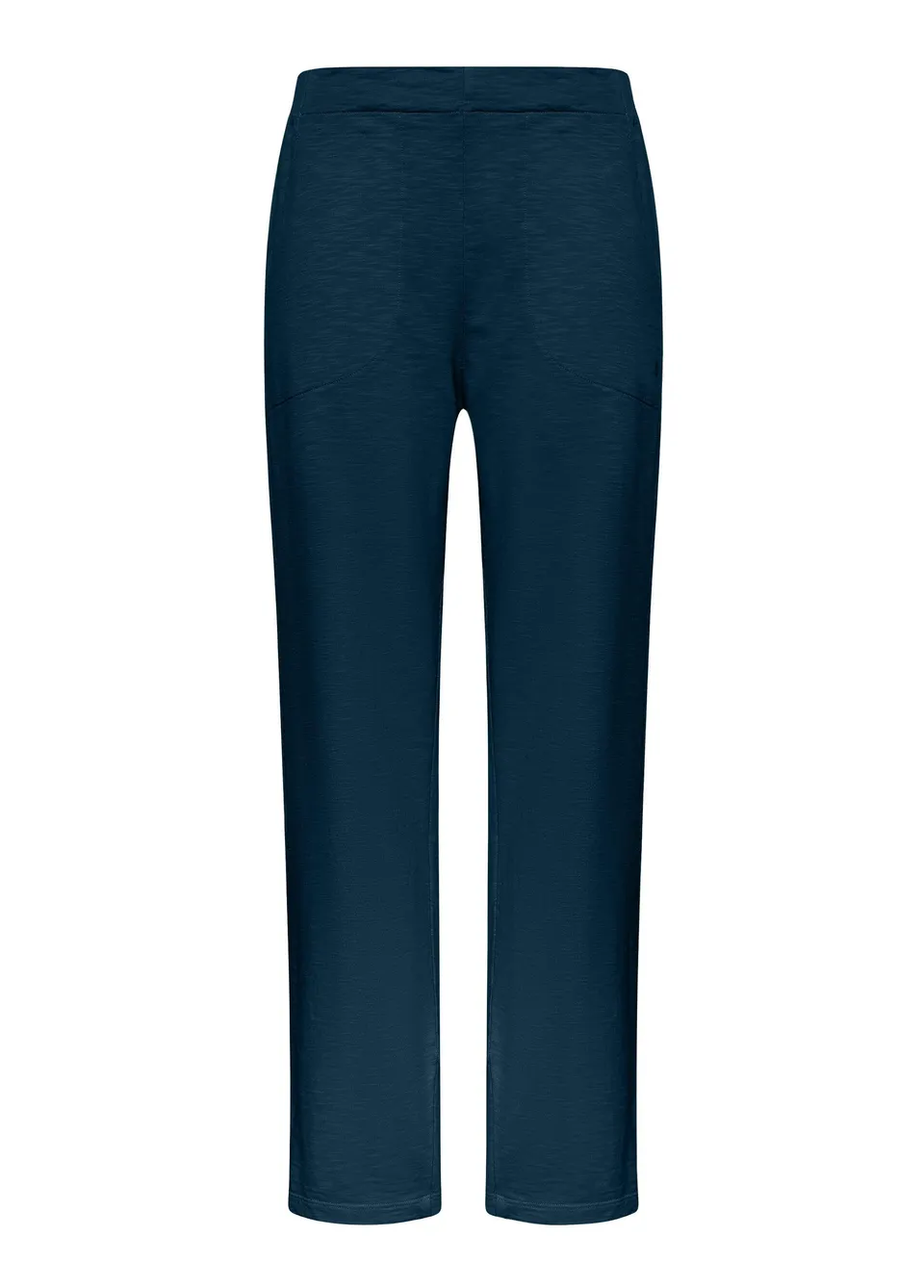 deha-pantaloni-dritti-in-cotone-fiammato-blu-pantaloni-leisurewear image 1