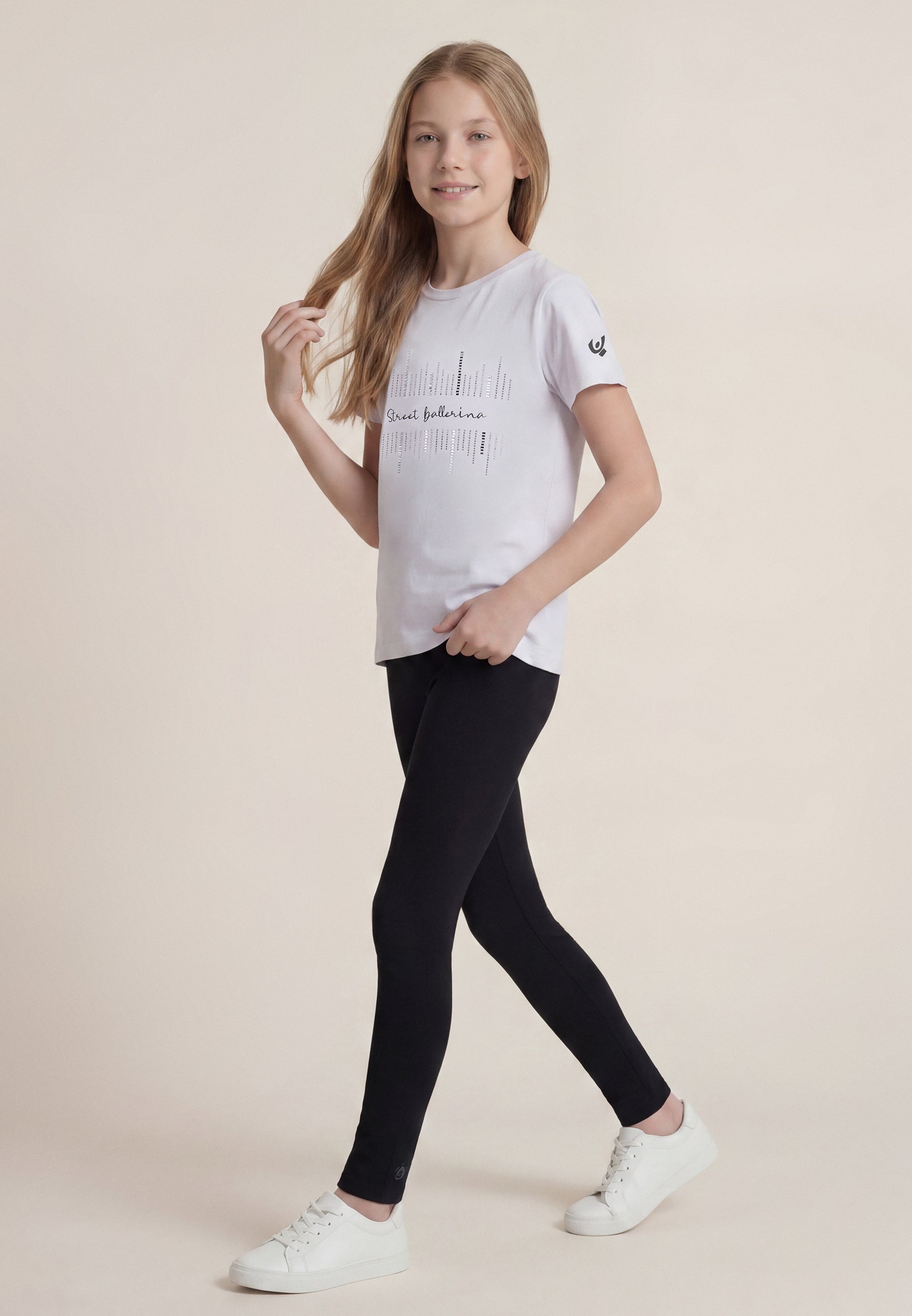 freddy-t-shirt-bambina-street-ballerina-con-strass-in-jersey image 2