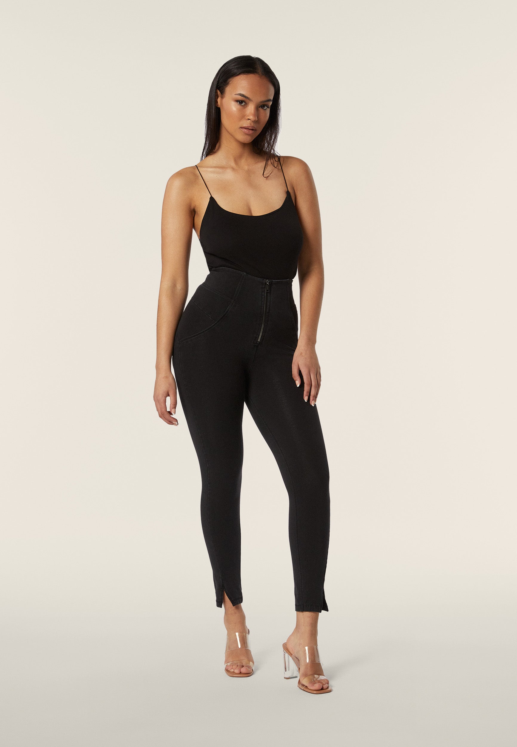 freddy-wr-up-jeggings-7-8-vita-altissima-effetto-denim-used-con-spacco image 4