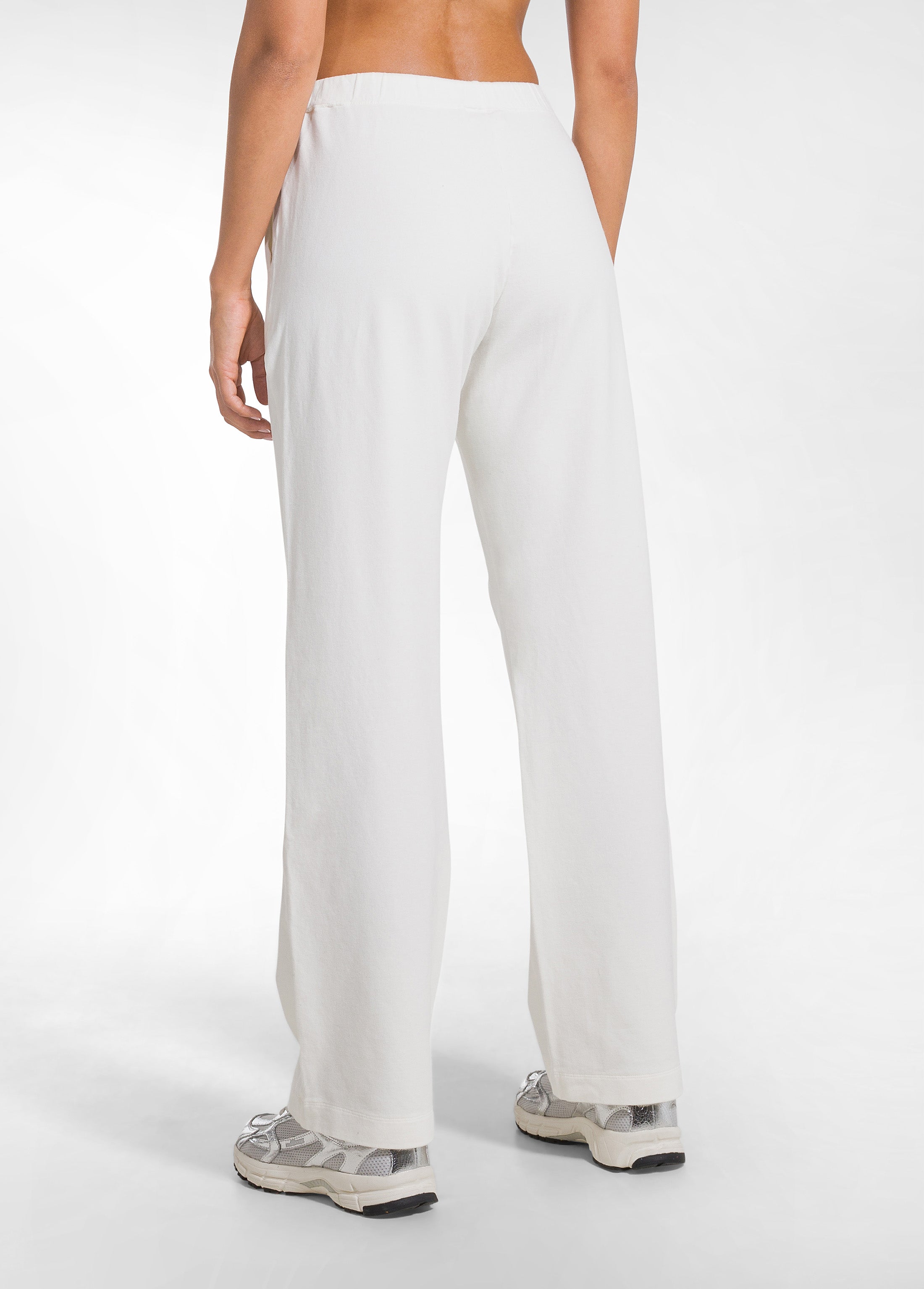deha-d52026-pantalone-in-felpa-di-cotone-stretch-bianco-con-coulisse image 3