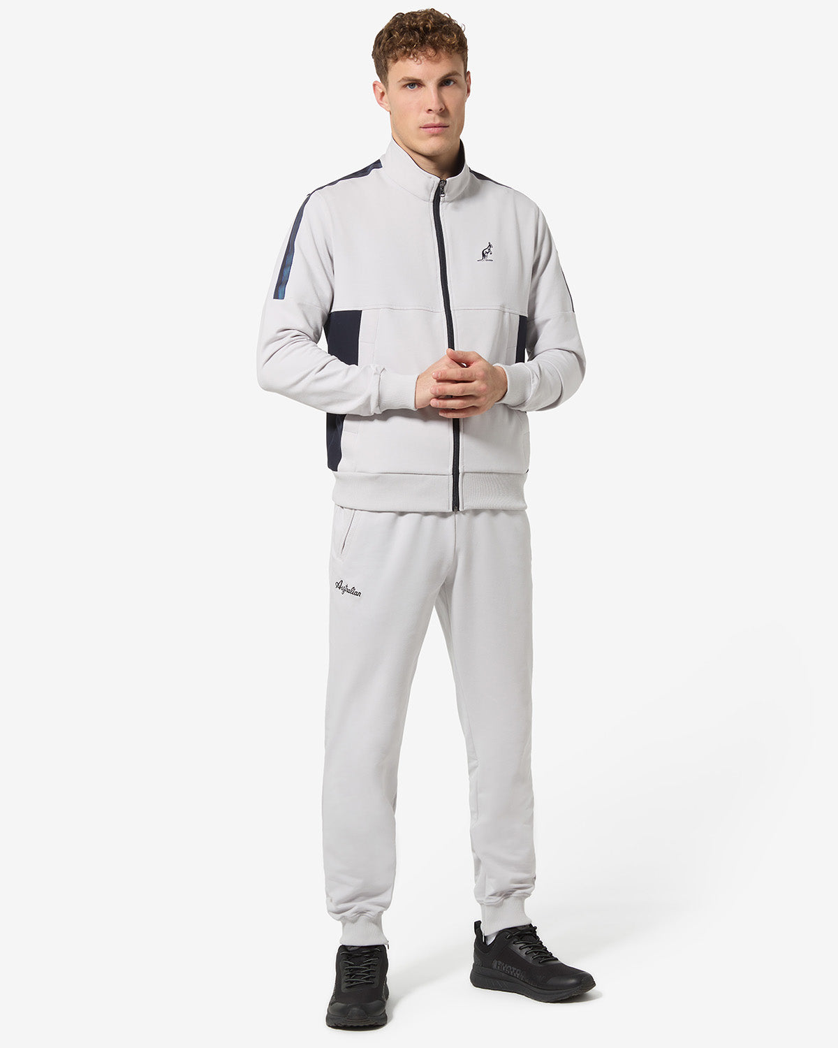 australian-tape-stripe-track-jacket-giacca-felpa-uomo-cenere image 2