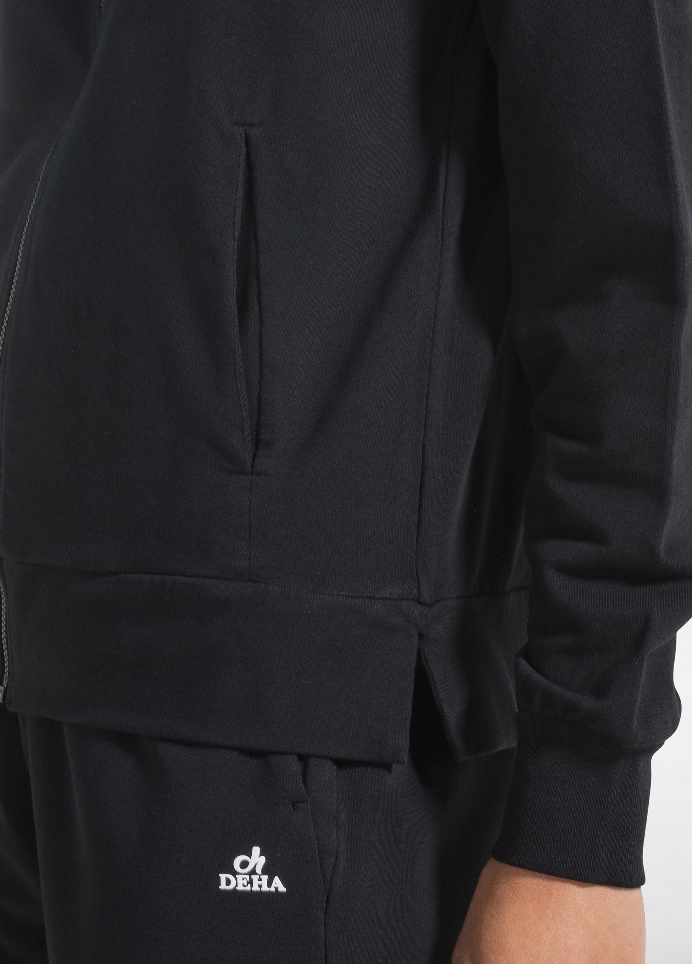 deha-d42240-felpa-leggera-core-con-zip-nero image 3