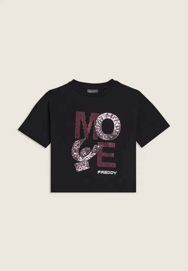 freddy-t-shirt-junior-cropped-move-con-strass-e-paillettes image 1