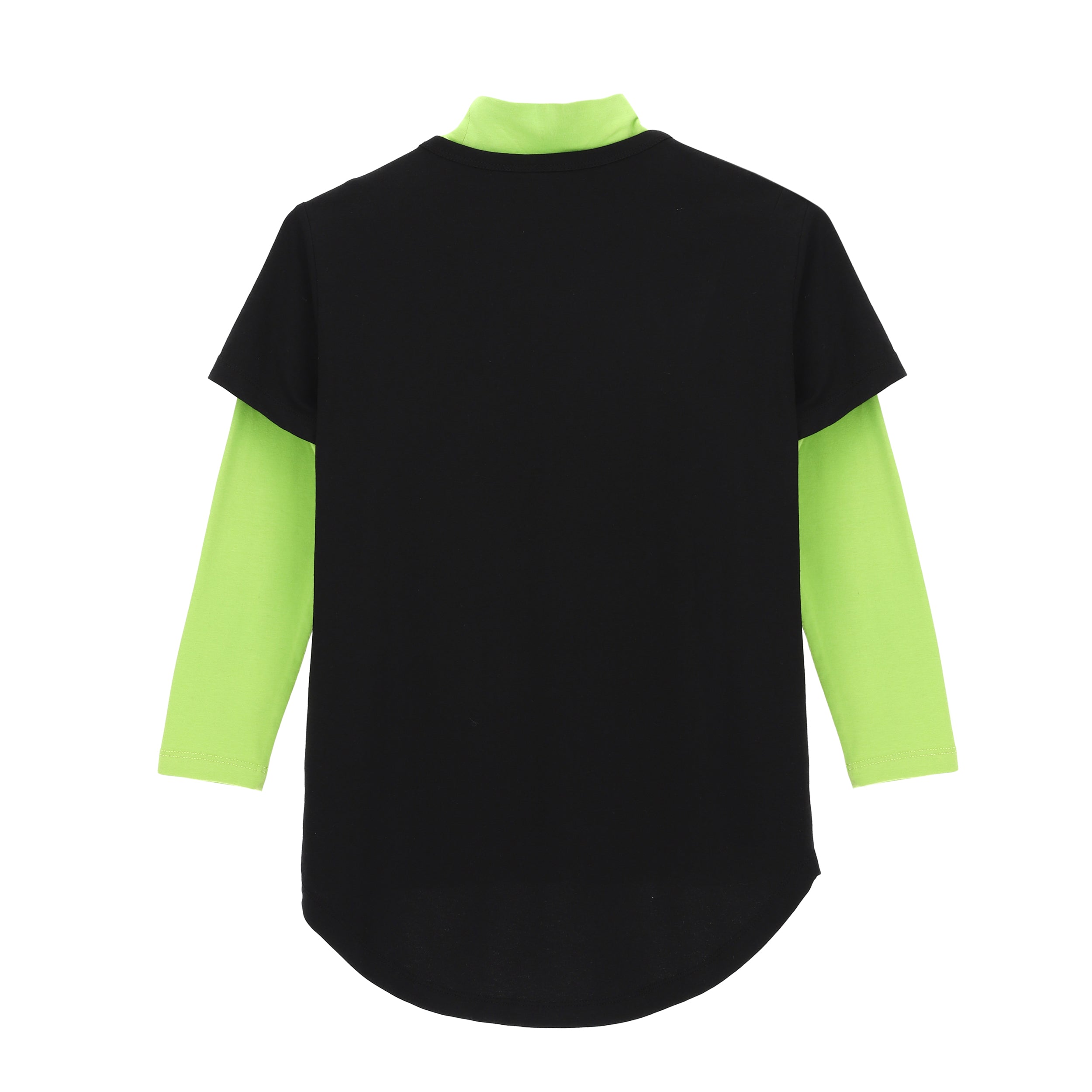 freddy-t-shirt-effetto-2-in-1-con-maxi-stampa-e-lupetto-fluo image 2