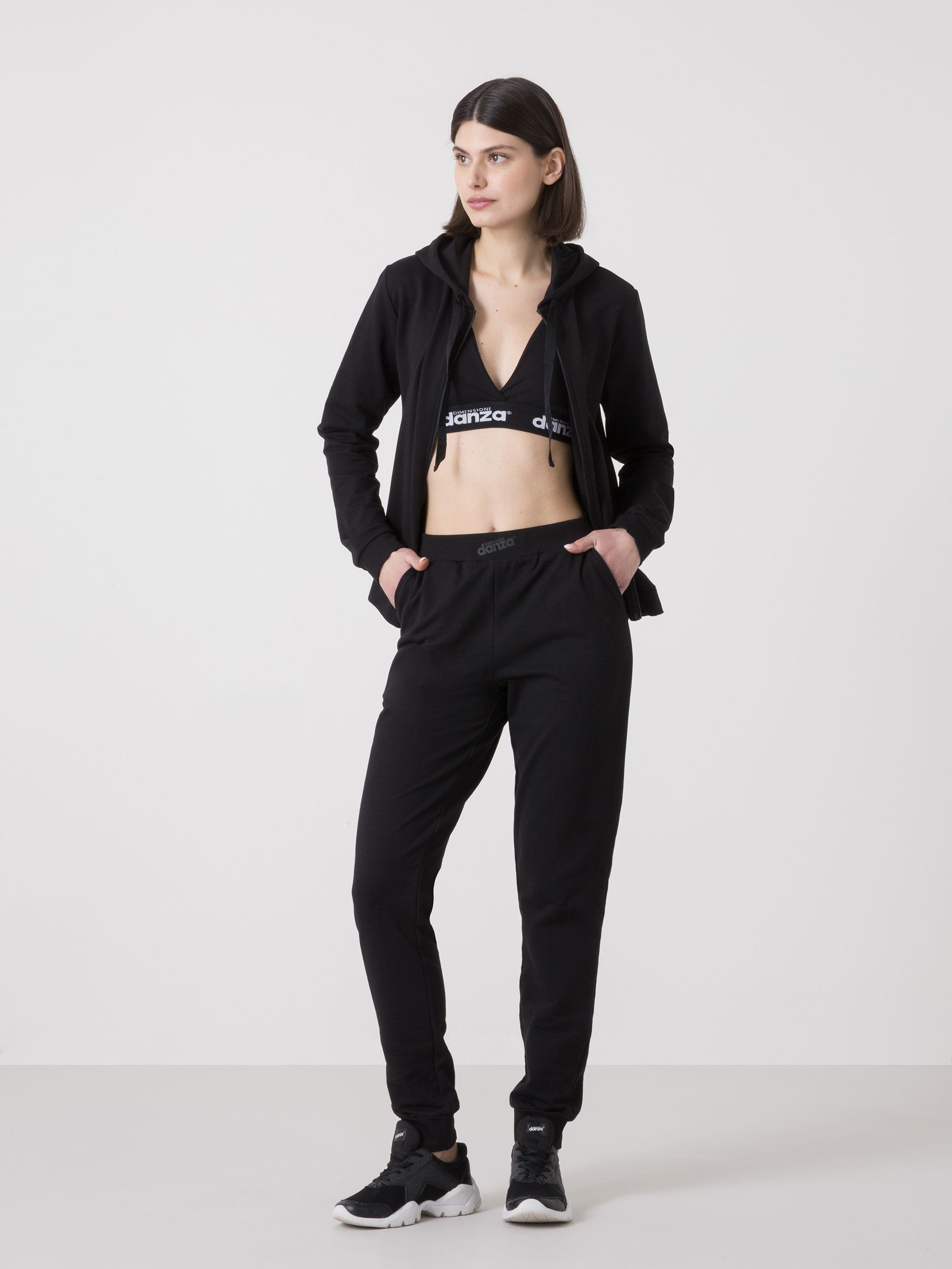 dimensione-danza-tuta-donna-full-zip-con-cappuccio-in-felpa-completo-felpa-panta image 2