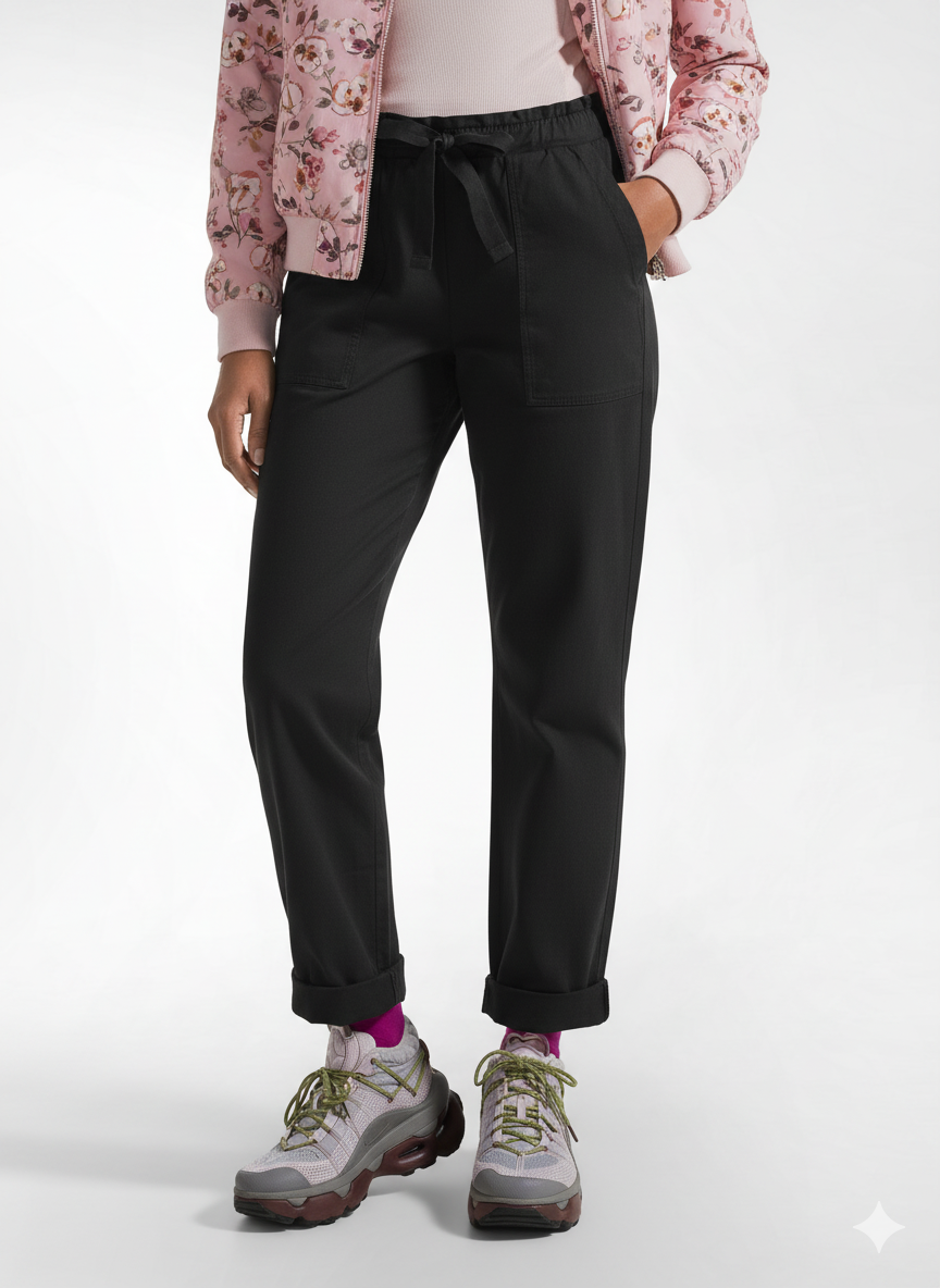 deha-pantaloni-dritti-in-gabardina-stretch-nero image 2