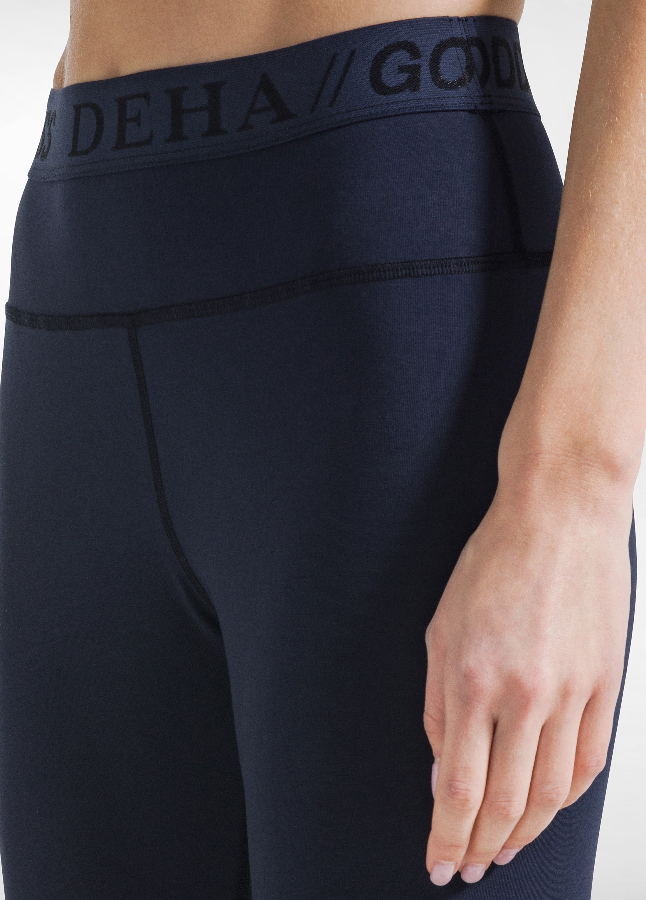 deha-leggings-logo-in-jersey-stretch-blu-notte image 4