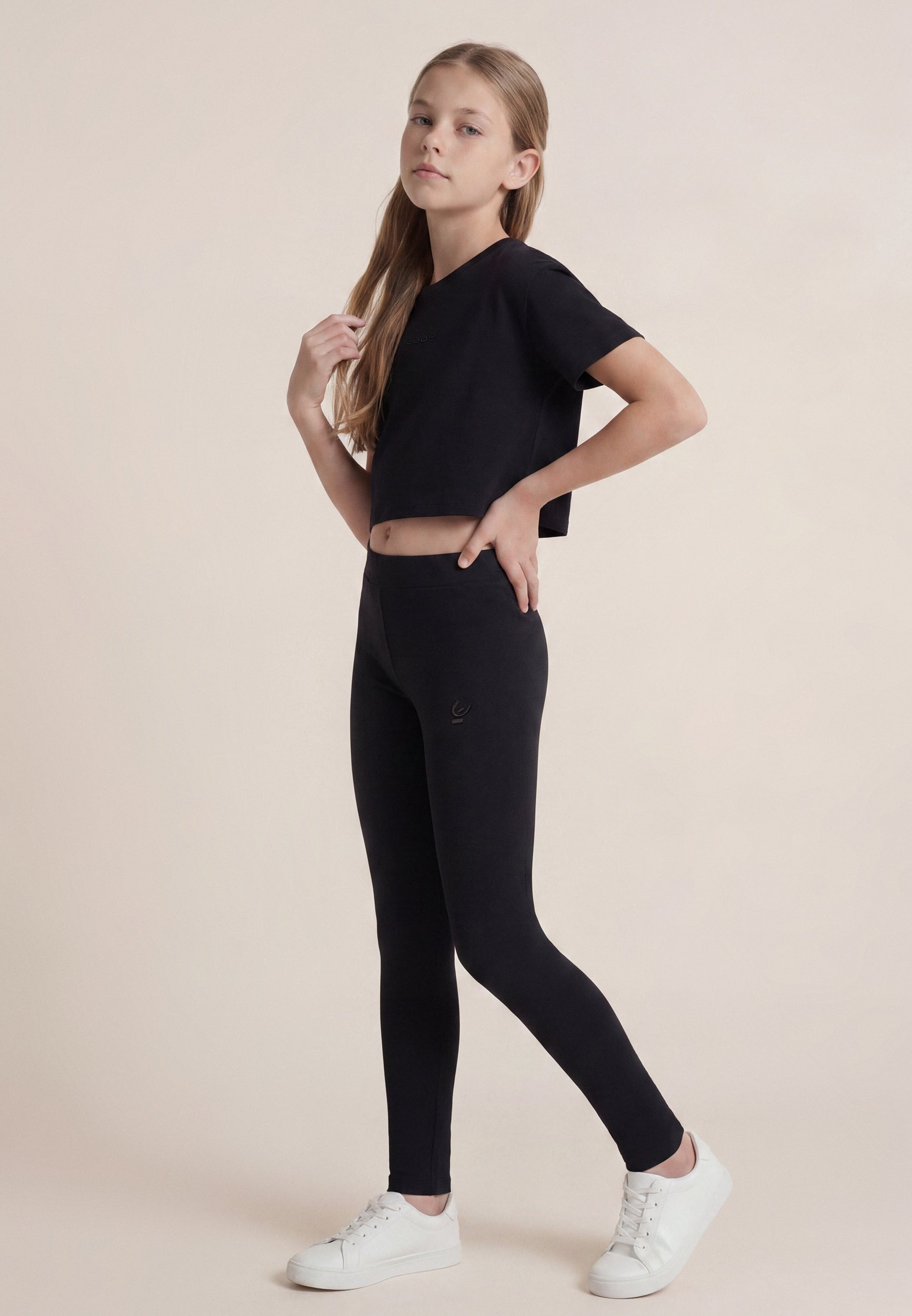 freddy-leggings-aderenti-bambina-e-ragazza-a-vita-regular-con-omino-ricamato image 2