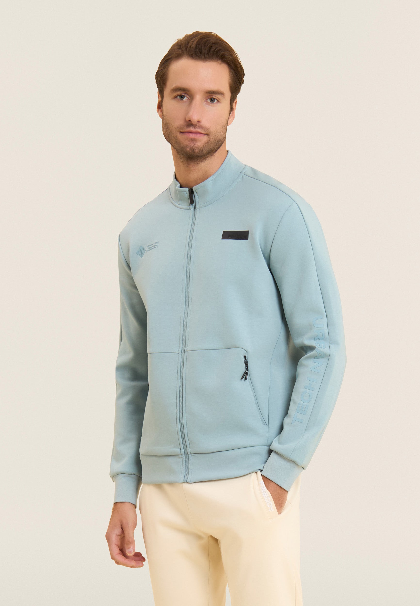 freddy-felpa-zip-slim-urban-tech-interlock-con-tasche-zip image 1