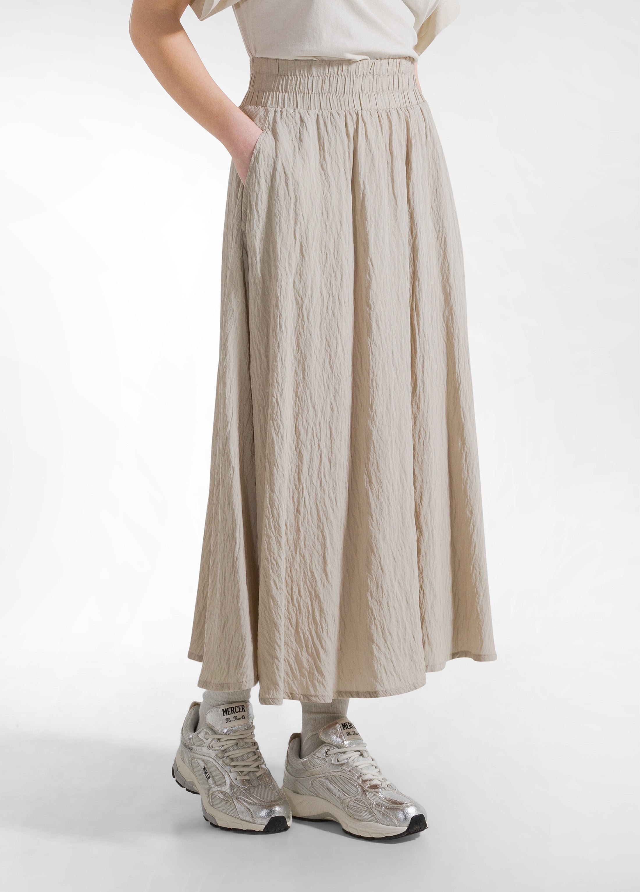 deha-d42628-gonna-in-viscosa-effetto-stropicciato-beige image 2