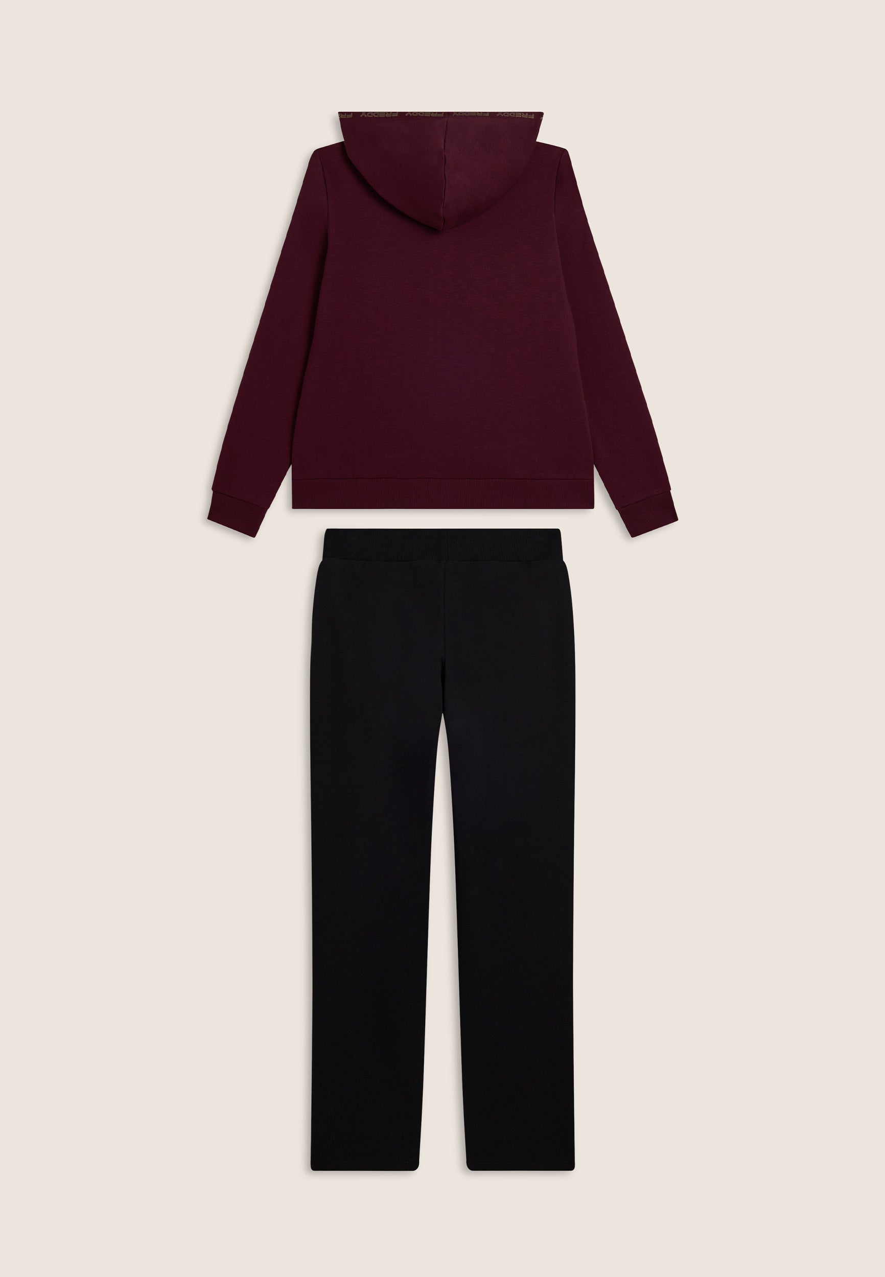 freddy-tuta-con-cappuccio-e-logo-oro-a-contrasto-felpa-zip-pantaloni image 6