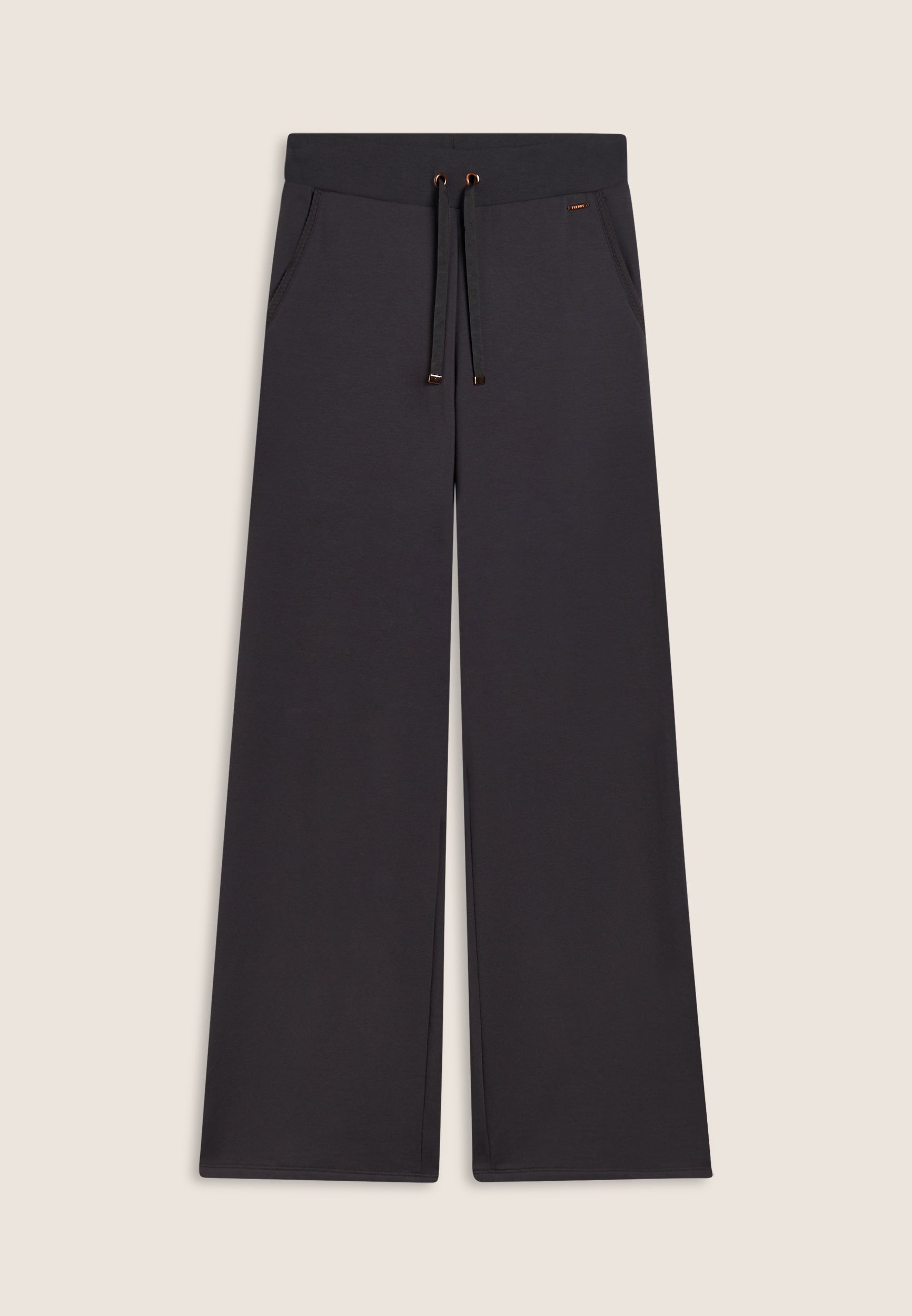 freddy-pantaloni-donna-wide-leg-in-felpa-modal-con-micro-trecce image 5