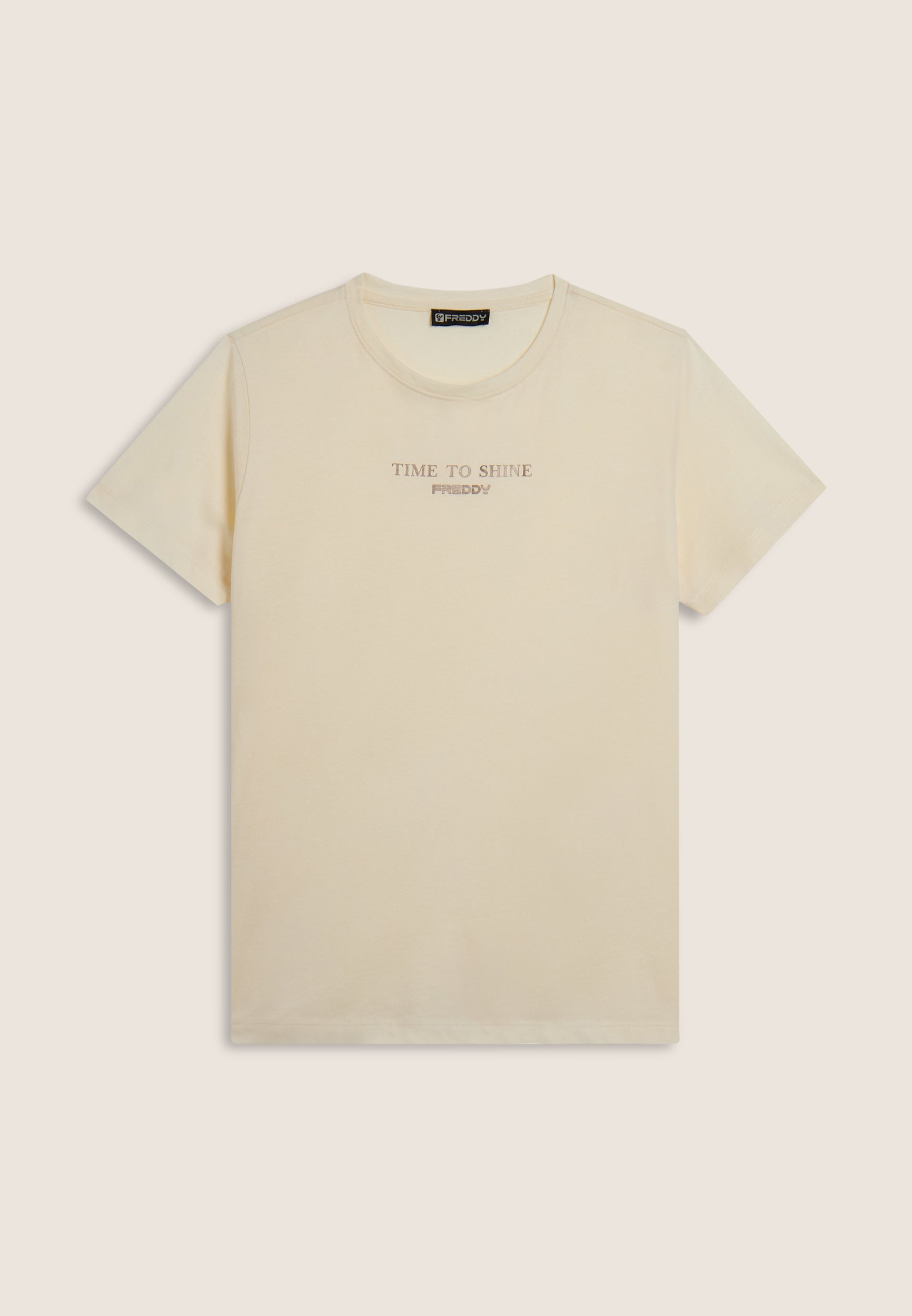 freddy-t-shirt-da-donna-comfort-time-to-shine-stampa-dorata image 4