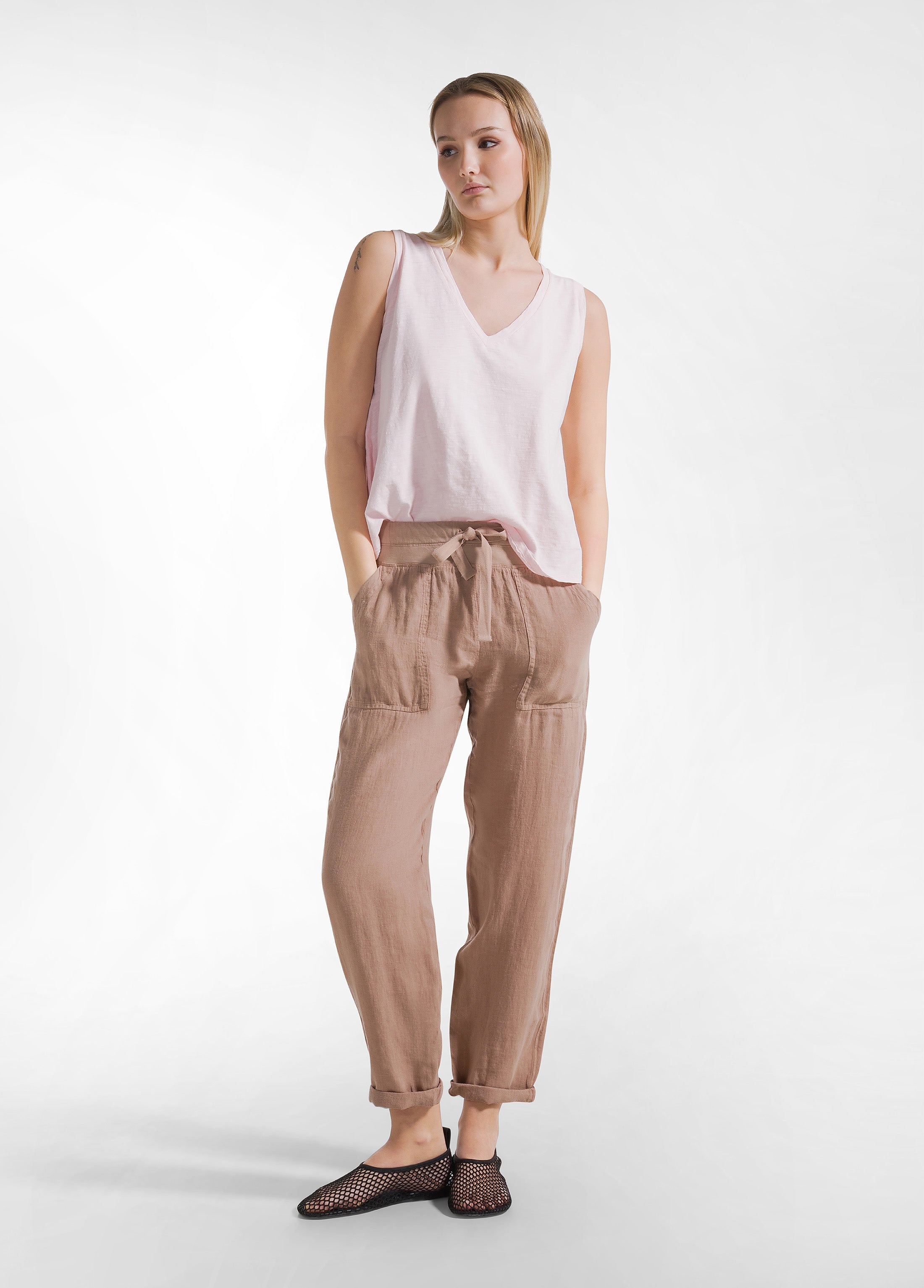 deha-top-fluido-in-jersey-fiammato-rosa-top-leisurewear-in-cotone image 4