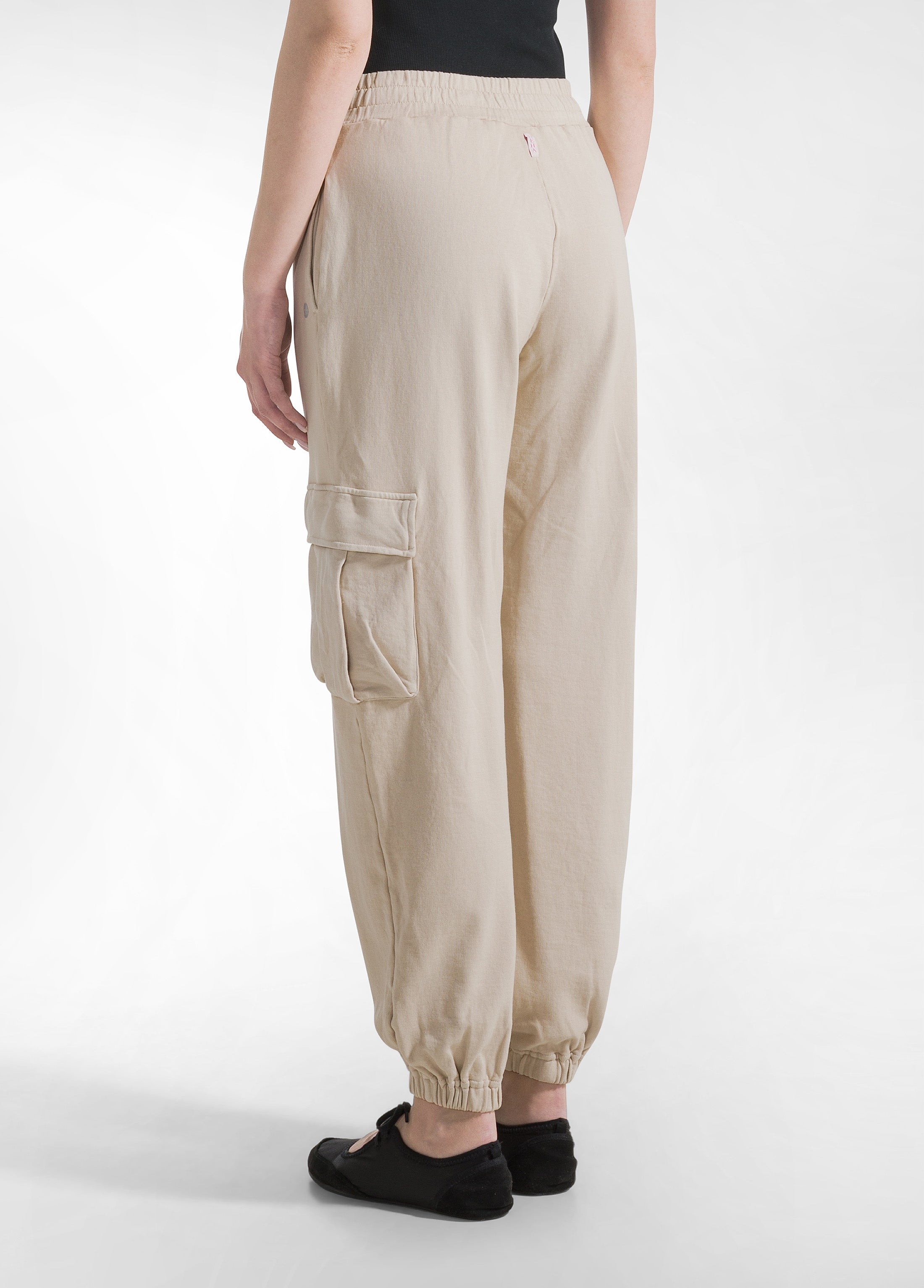 deha-pantalone-cargo-in-felpa-beige-cotone-organico image 3