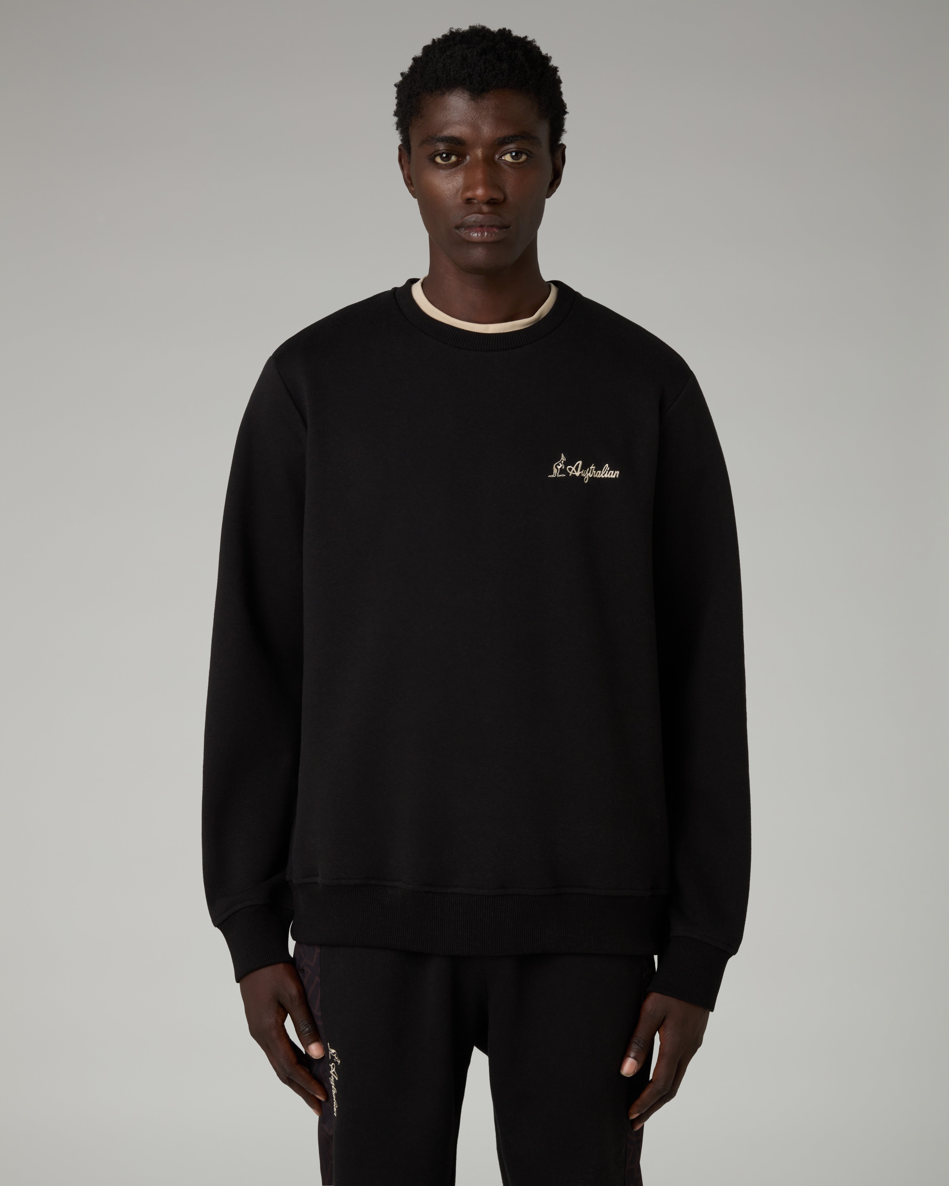 australian-iconissima-crewneck-felpa-girocollo-invernale-nera image 3