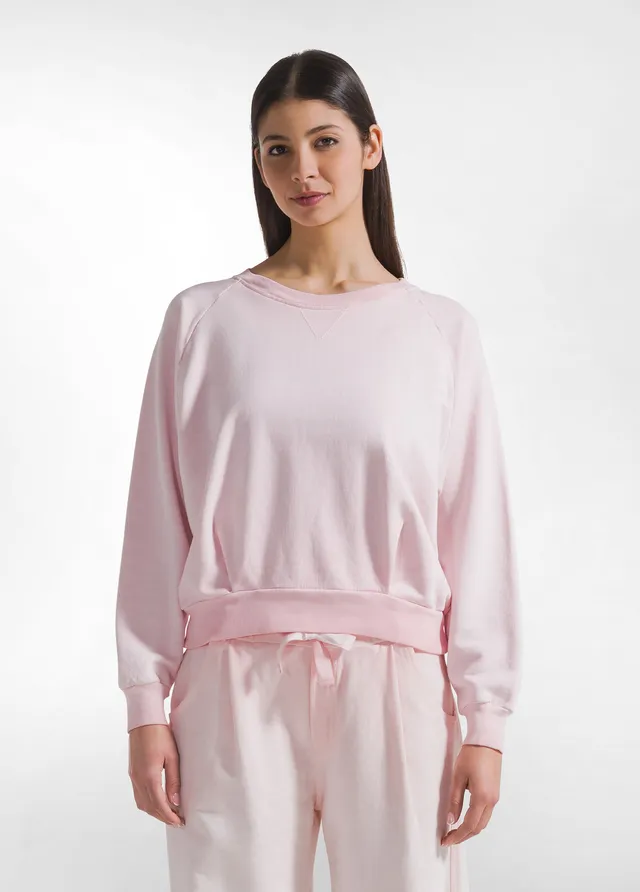 deha-felpa-girocollo-donna-effetto-sfumato-rosa image 1
