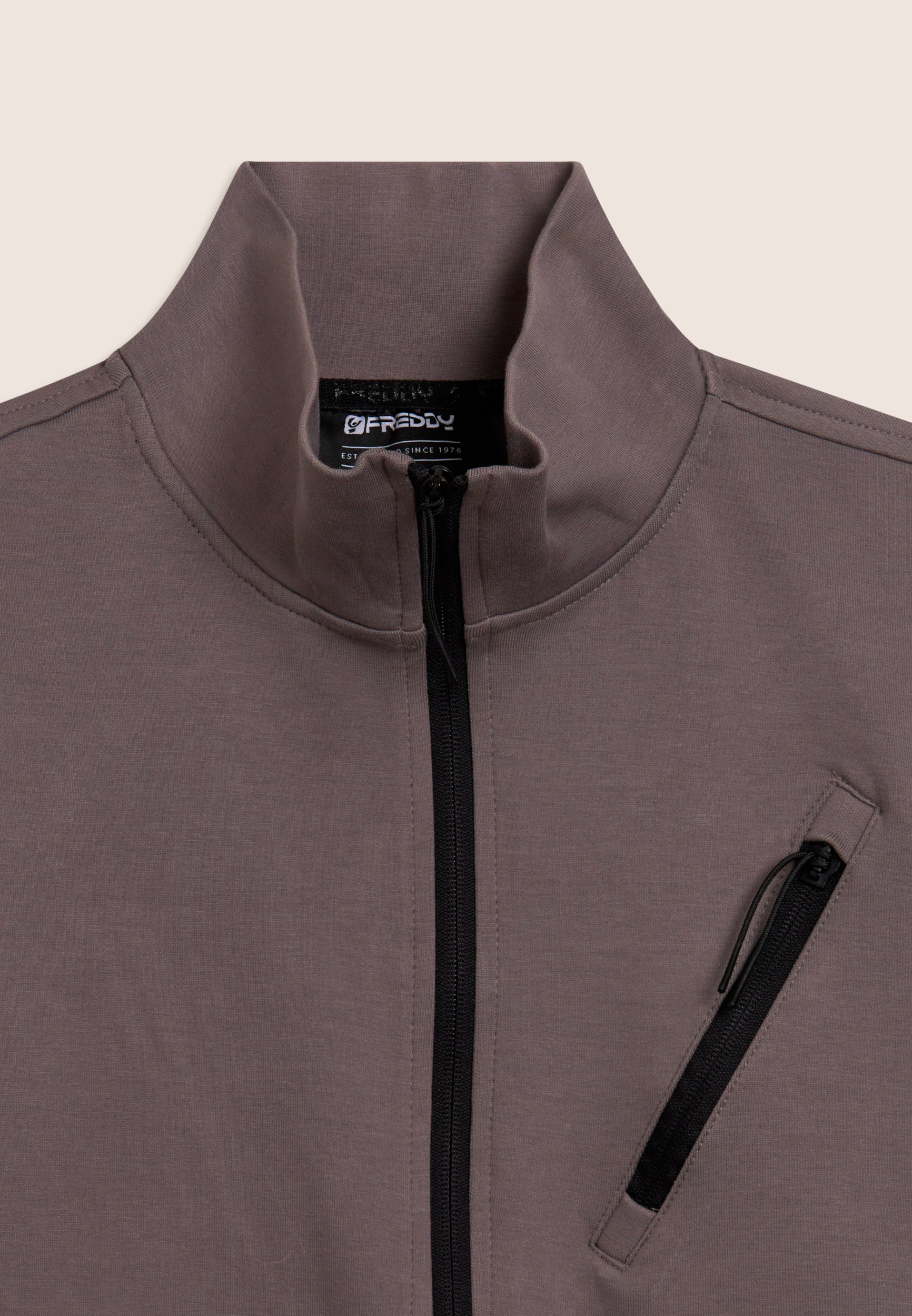 freddy-felpa-full-zip-uomo-con-taschino-obliquo-e-collo-alto image 3