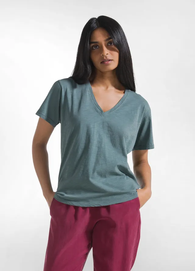 deha-t-shirt-flamm-scollo-ampio-verde image 1