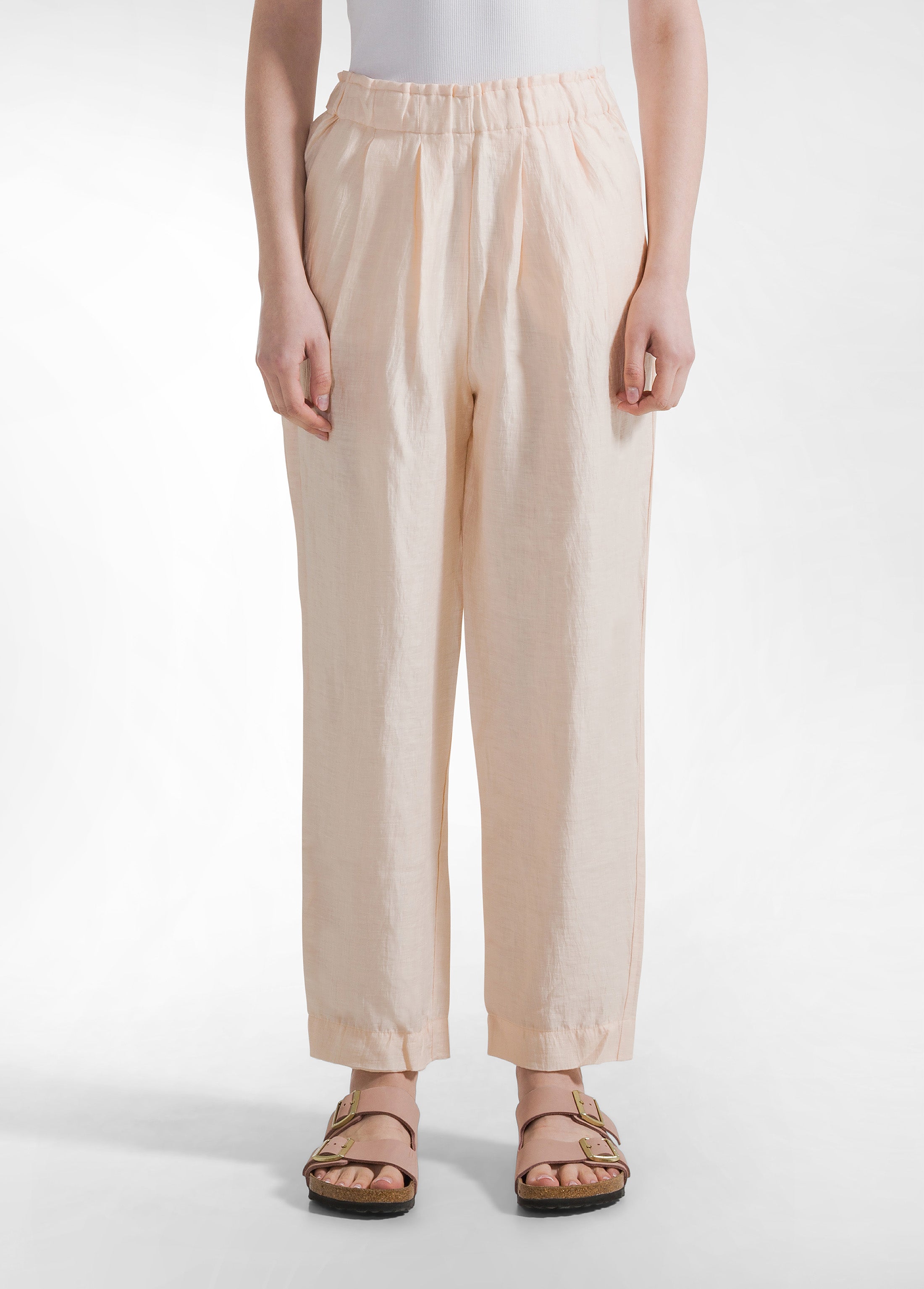 deha-pantalone-in-lino-lucido-rosa image 2