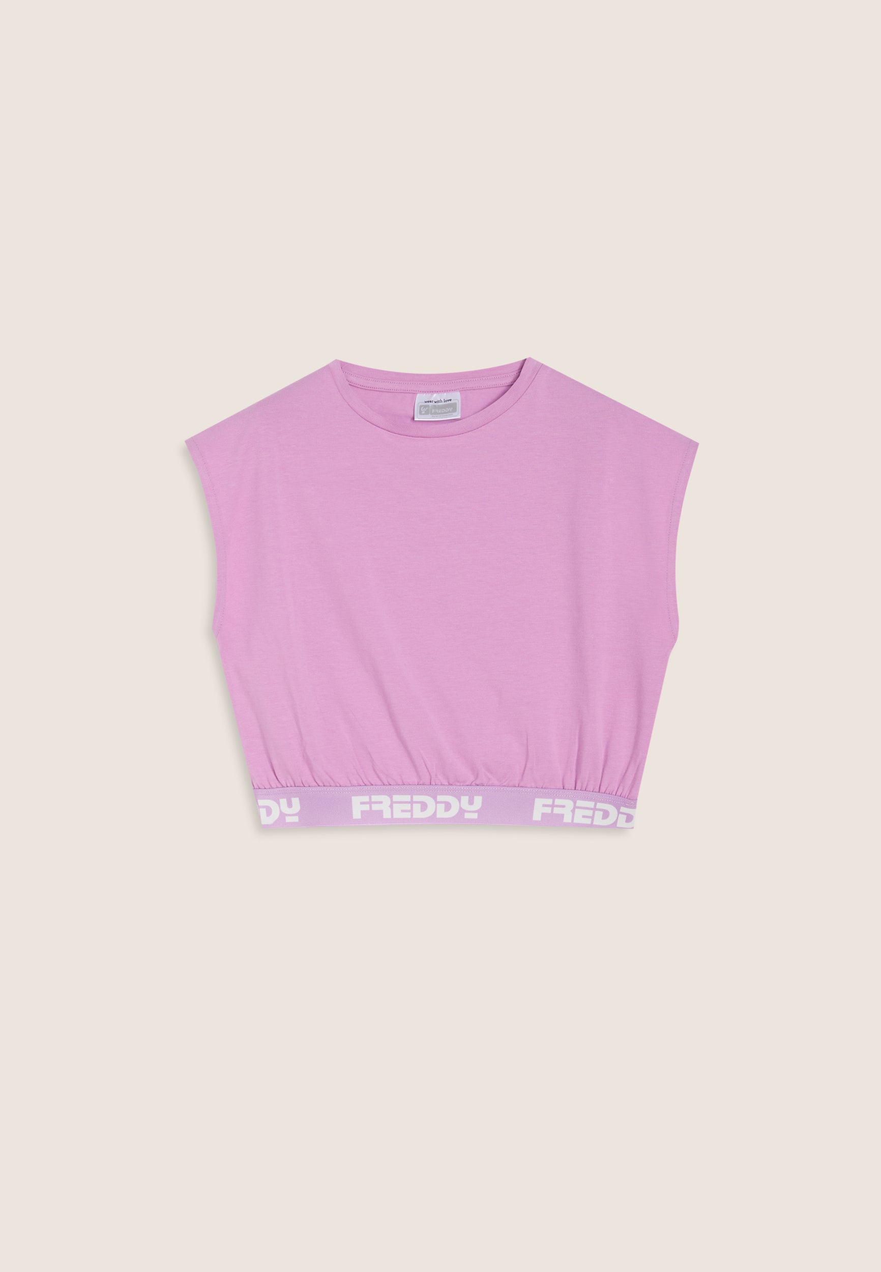 freddy-top-senza-maniche-comfort-fit-cropped-in-cotone-elasticizzato-con-elastic image 7
