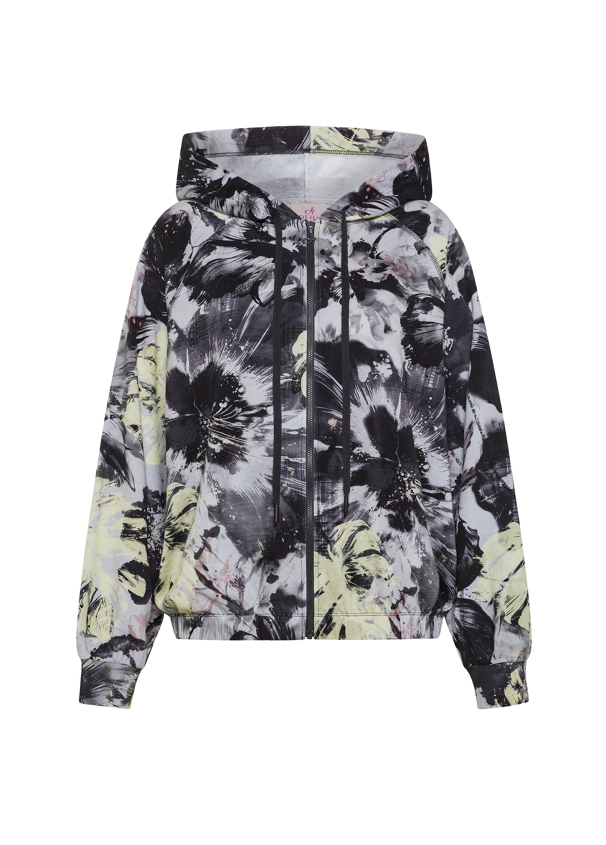 deha-felpa-flower-grigio-con-cappuccio-e-zip image 5
