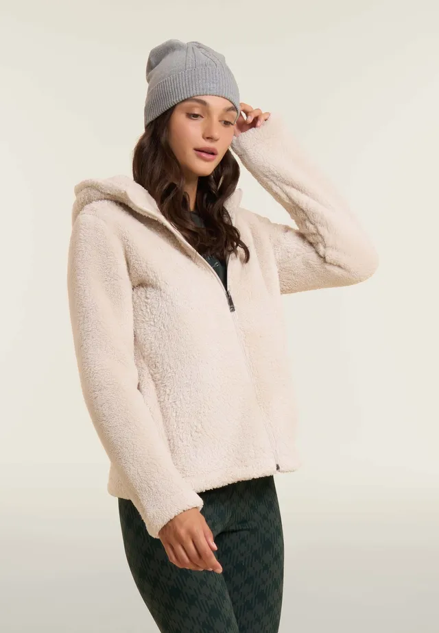 freddy-felpa-donna-in-pile-sherpa-con-cappuccio-e-zip image 1
