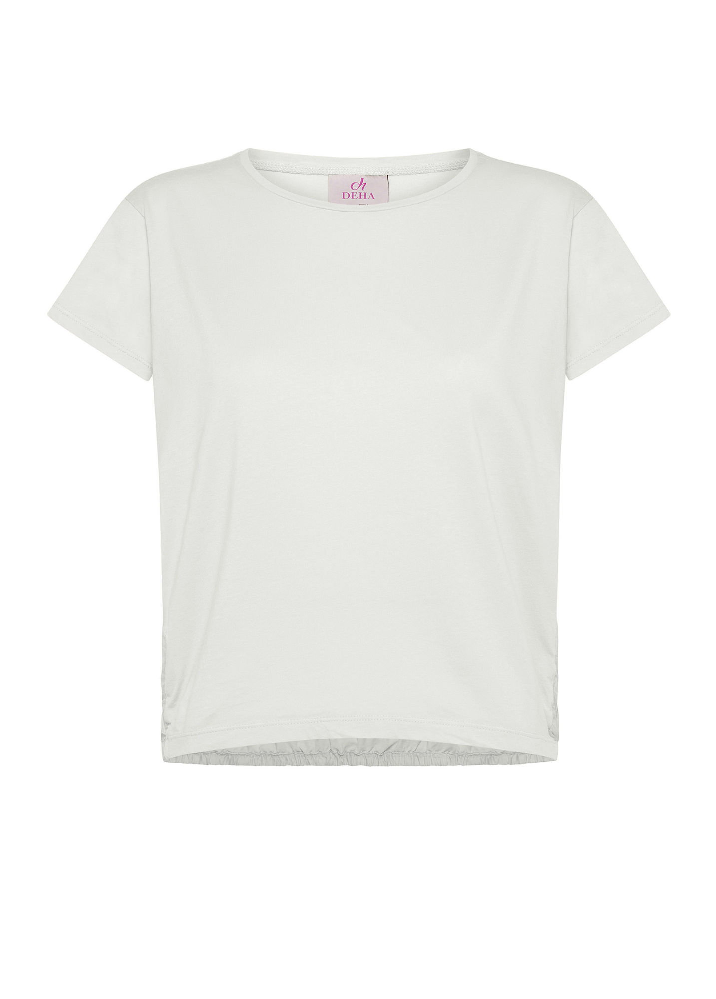deha-t-shirt-accoppiata-jersey-mussola-di-seta-bianco-d22172 image 1