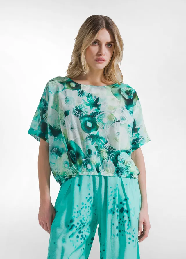deha-top-all-over-in-mussola-di-cotone-blu image 1